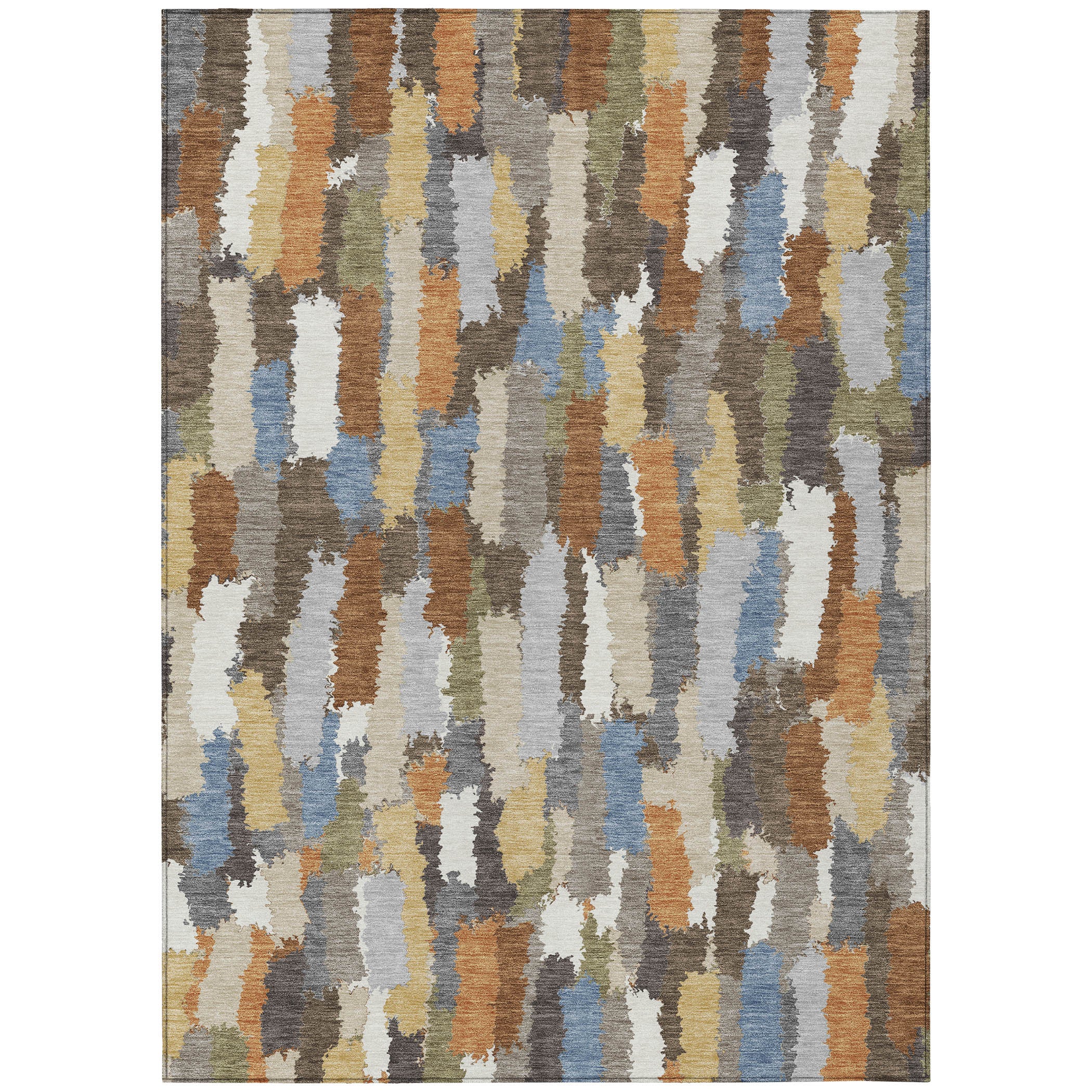 3' X 5' Chocolate And Beige Striped Washable Indoor Outdoor Area Rug - Sports & Outdoor