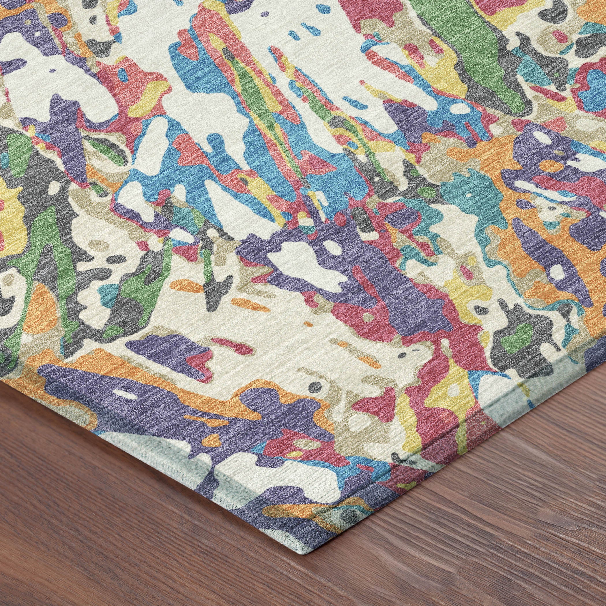 3' X 5' Cream And Green Abstract Washable Indoor Outdoor Area Rug - Sports & Outdoor