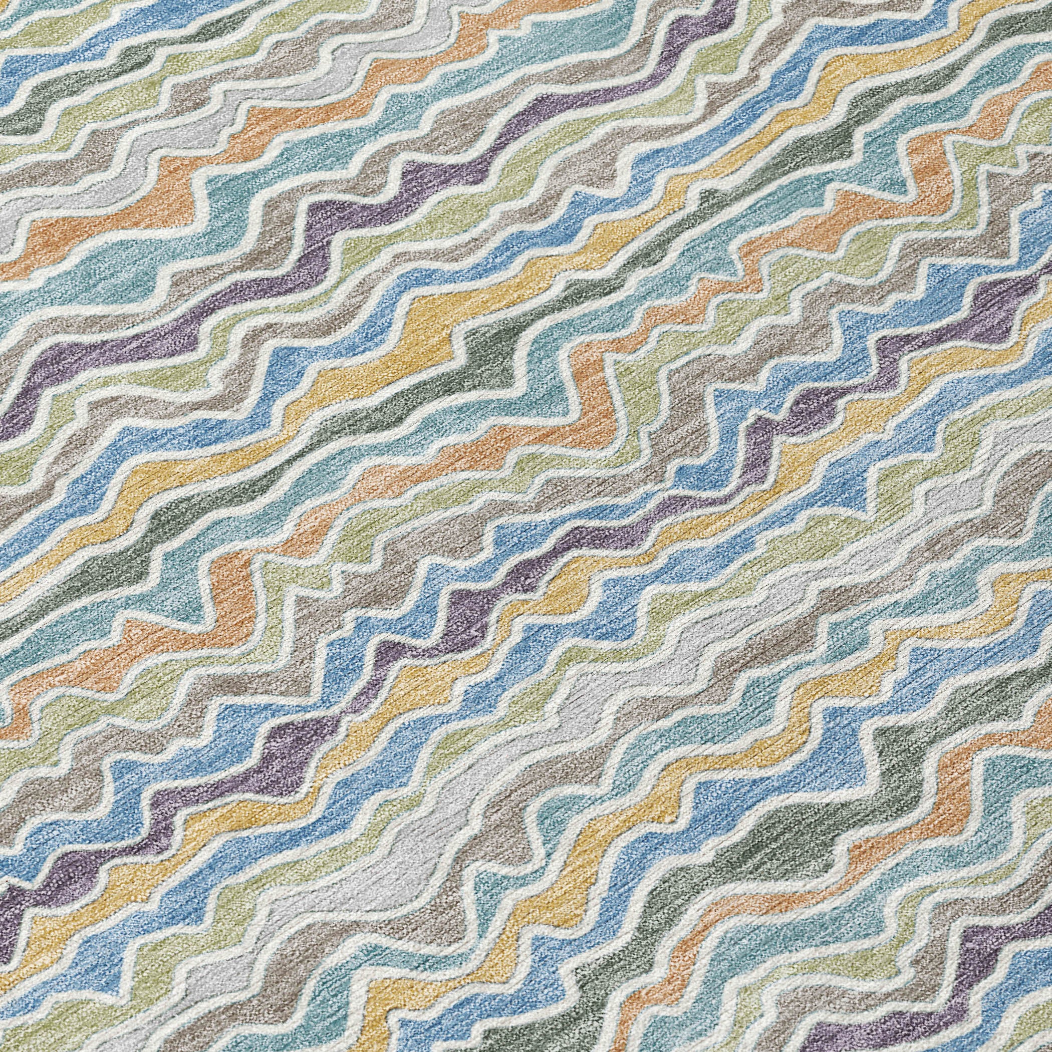 10' X 14' Blue And Green Striped Washable Indoor Outdoor Area Rug - Sports & Outdoor
