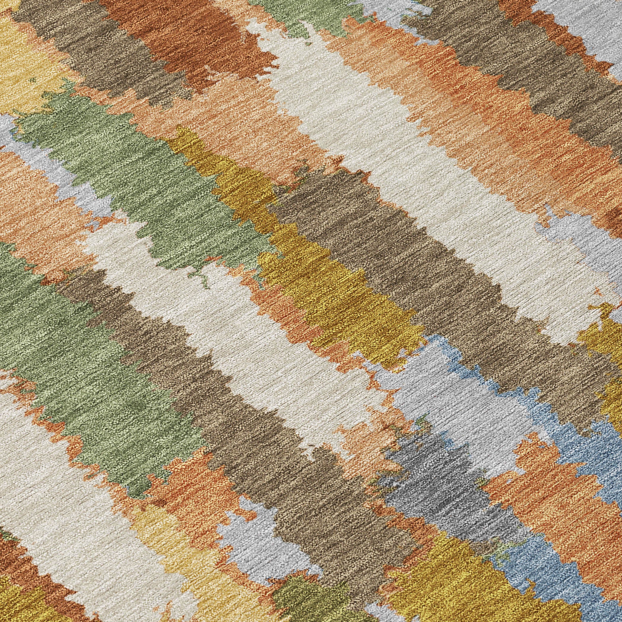 5' X 8' Copper And Chocolate Striped Washable Indoor Outdoor Area Rug - Sports & Outdoor