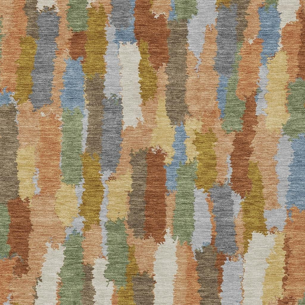 5' X 8' Copper And Chocolate Striped Washable Indoor Outdoor Area Rug - Sports & Outdoor