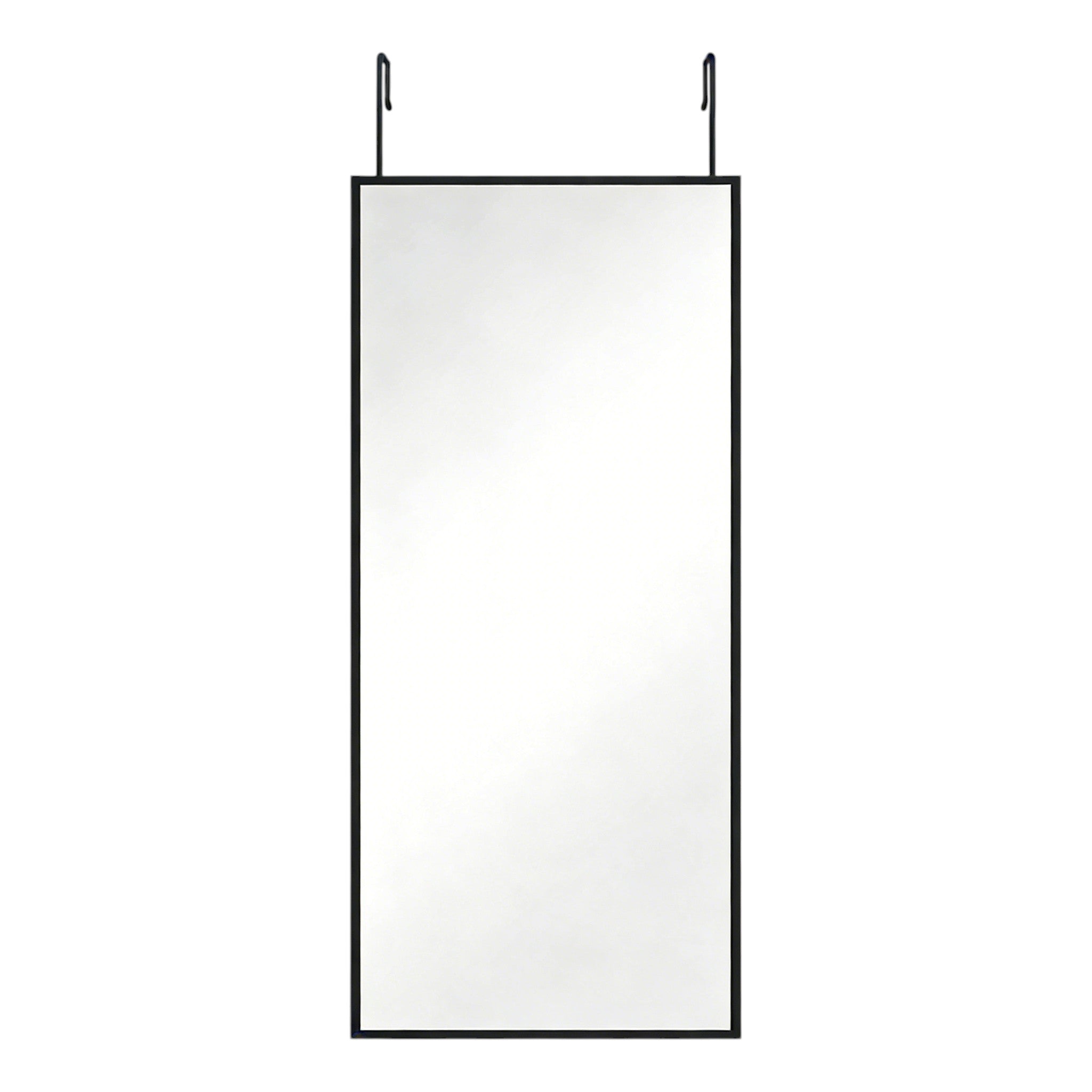 47" Black Aluminum Over the Door Framed Accent Mirror - Bed & Bath