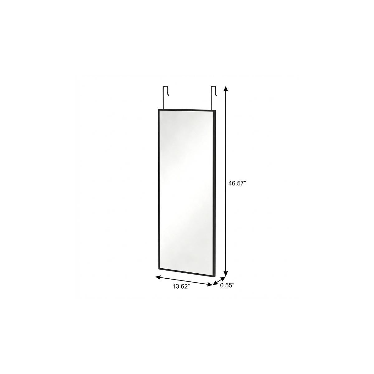 47" Black Aluminum Over the Door Framed Accent Mirror - Bed & Bath