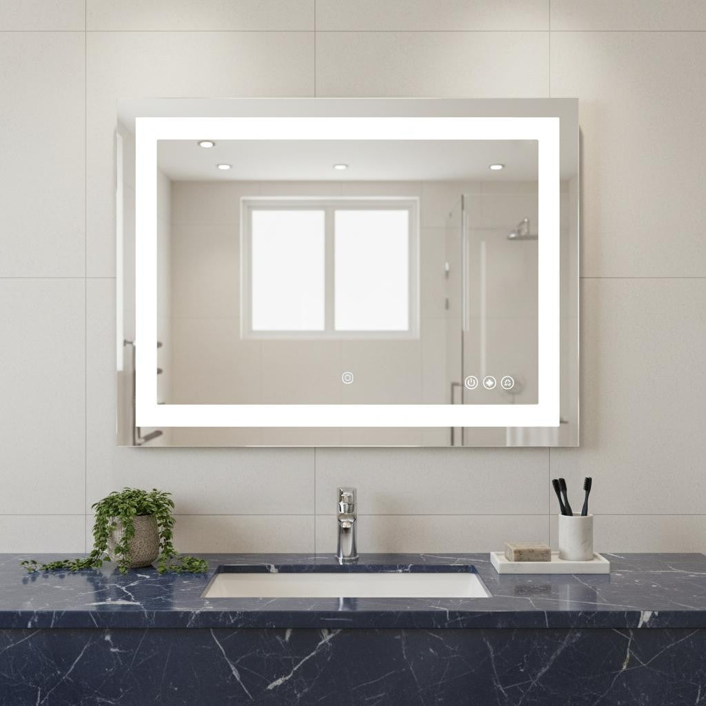 20" Lighted Frameless Anti Fog Bathroom Vanity Mirror - Bed & Bath