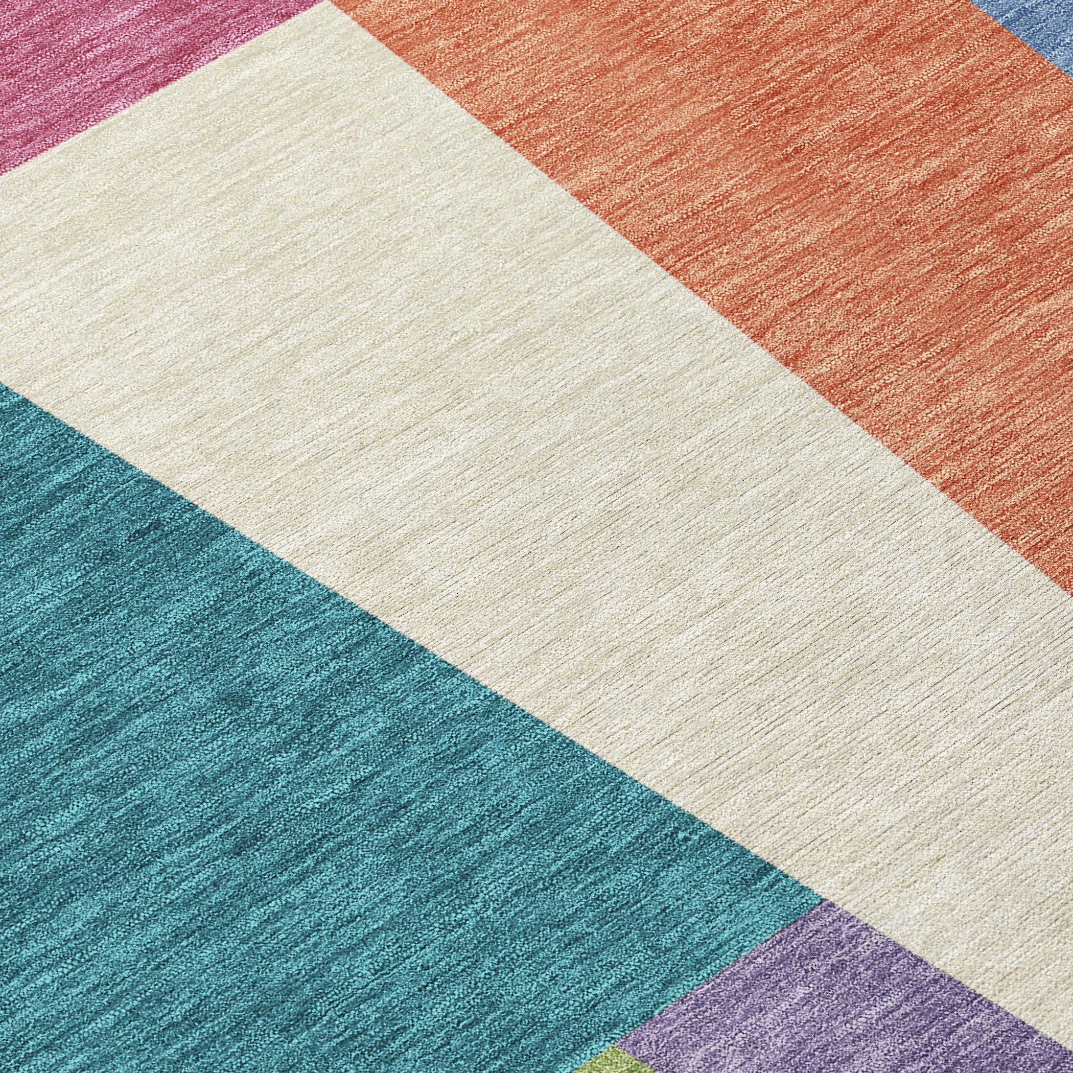 3' X 5' Teal Blue And Blush Geometric Washable Indoor Outdoor Area Rug - Sports & Outdoor