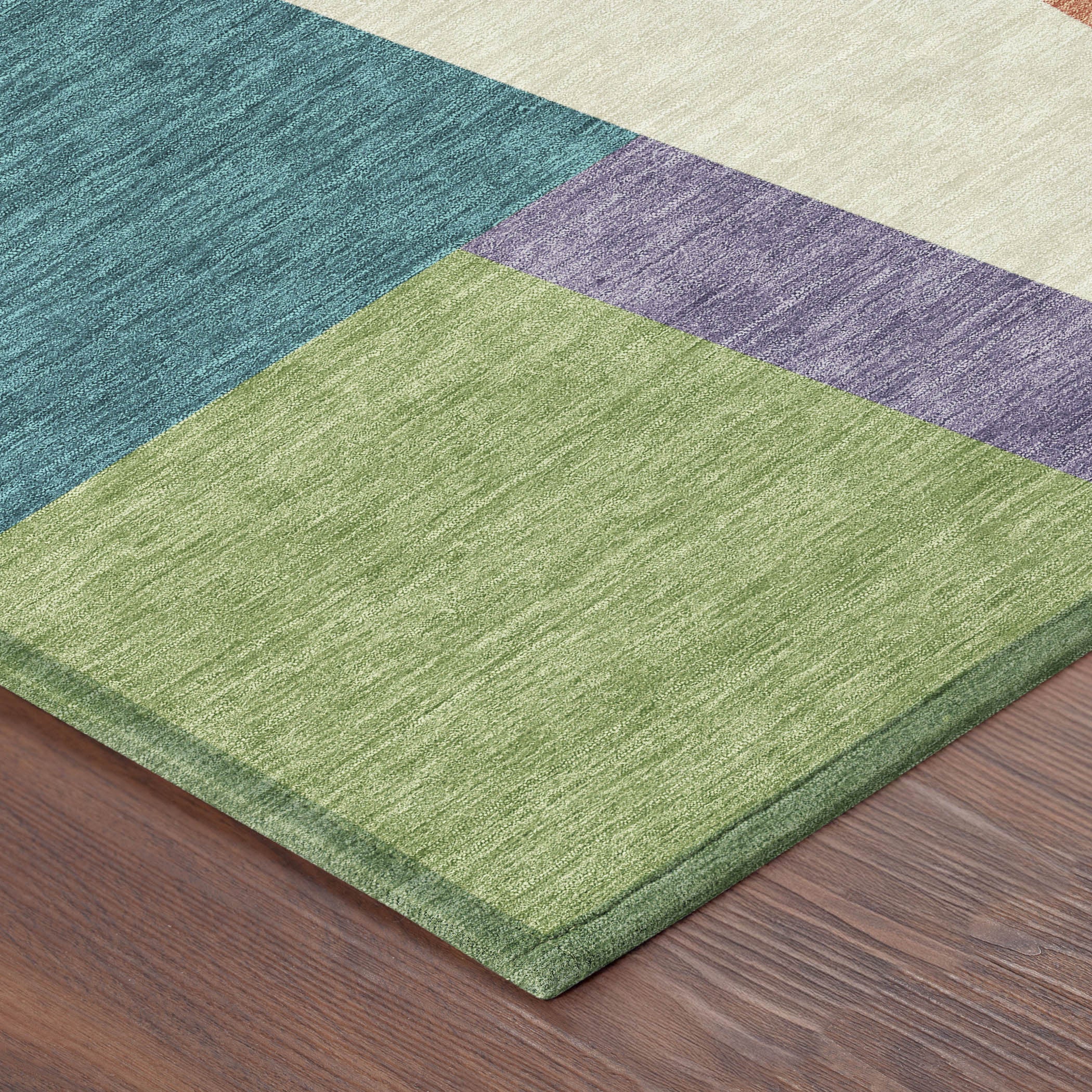 3' X 5' Teal Blue And Blush Geometric Washable Indoor Outdoor Area Rug - Sports & Outdoor