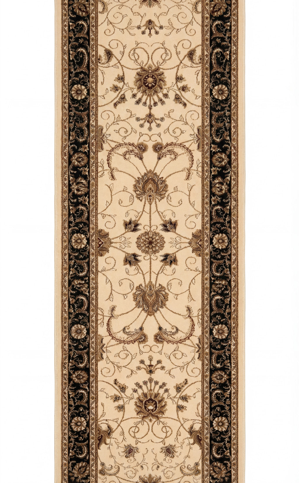 10' Black And Ivory Oriental Runner Rug - Home & Garden