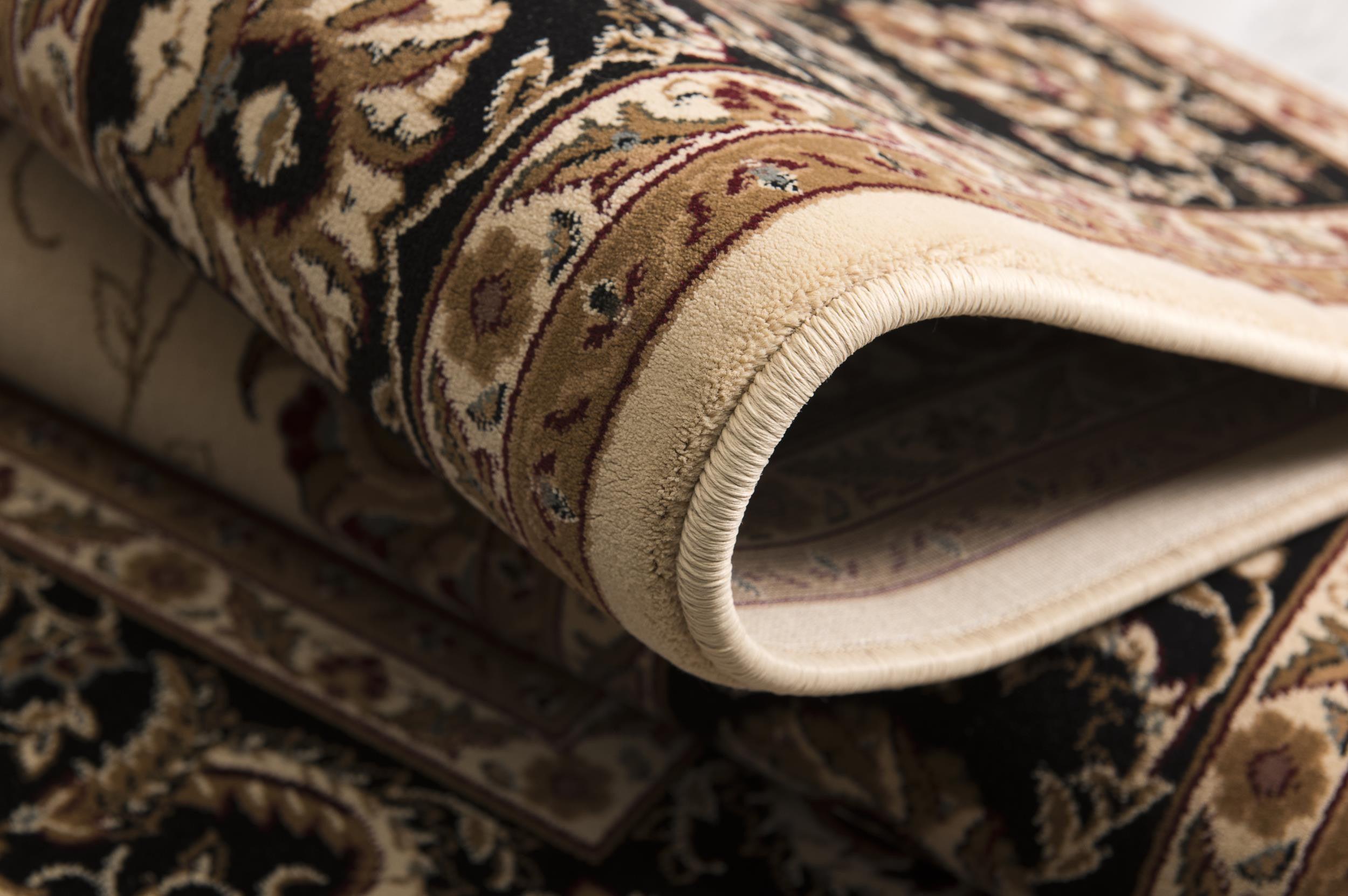 10' Black And Ivory Oriental Runner Rug - Home & Garden