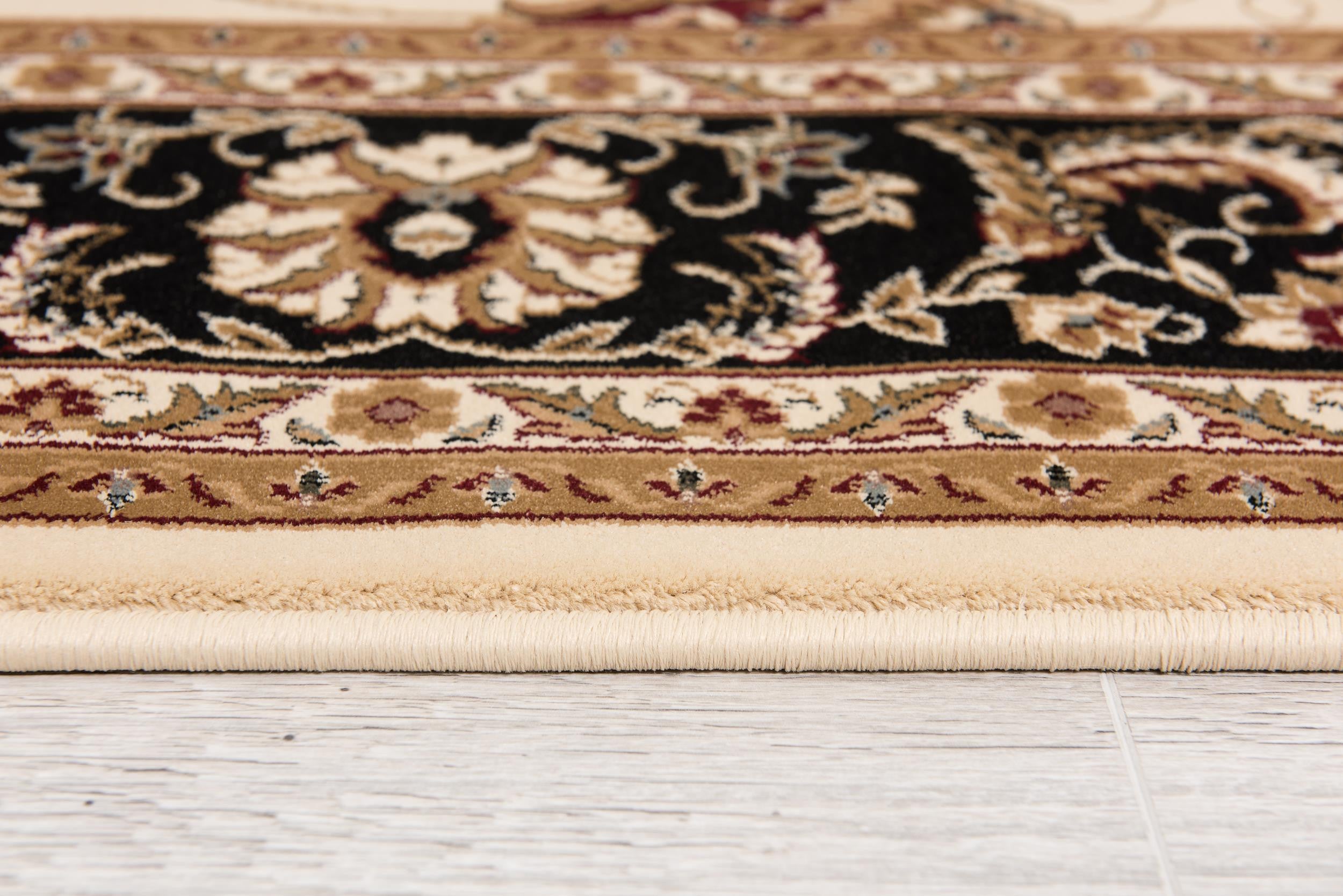 10' Black And Ivory Oriental Runner Rug - Home & Garden
