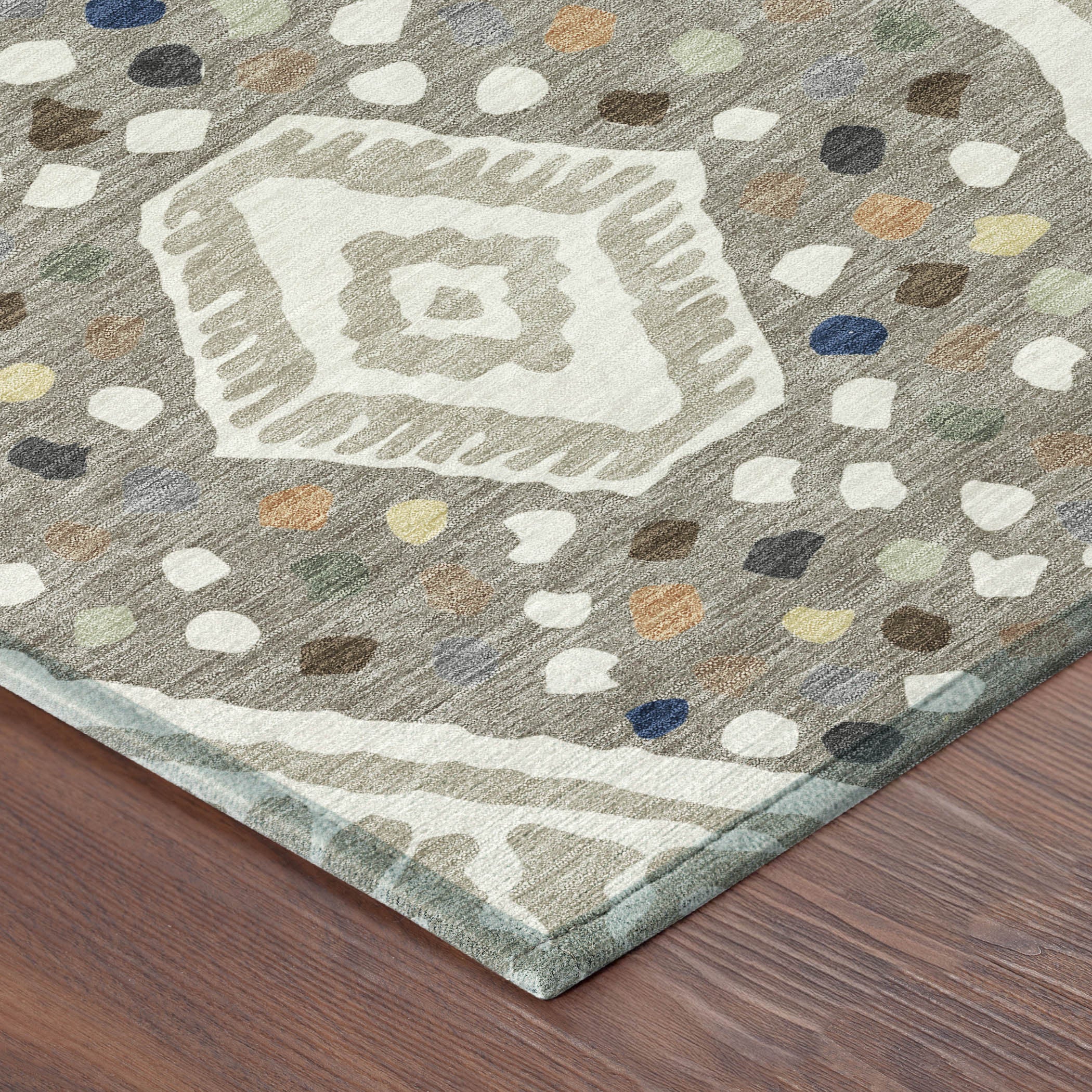 10' X 14' Ivory And Taupe Tribal Washable Indoor Outdoor Area Rug - Sports & Outdoor
