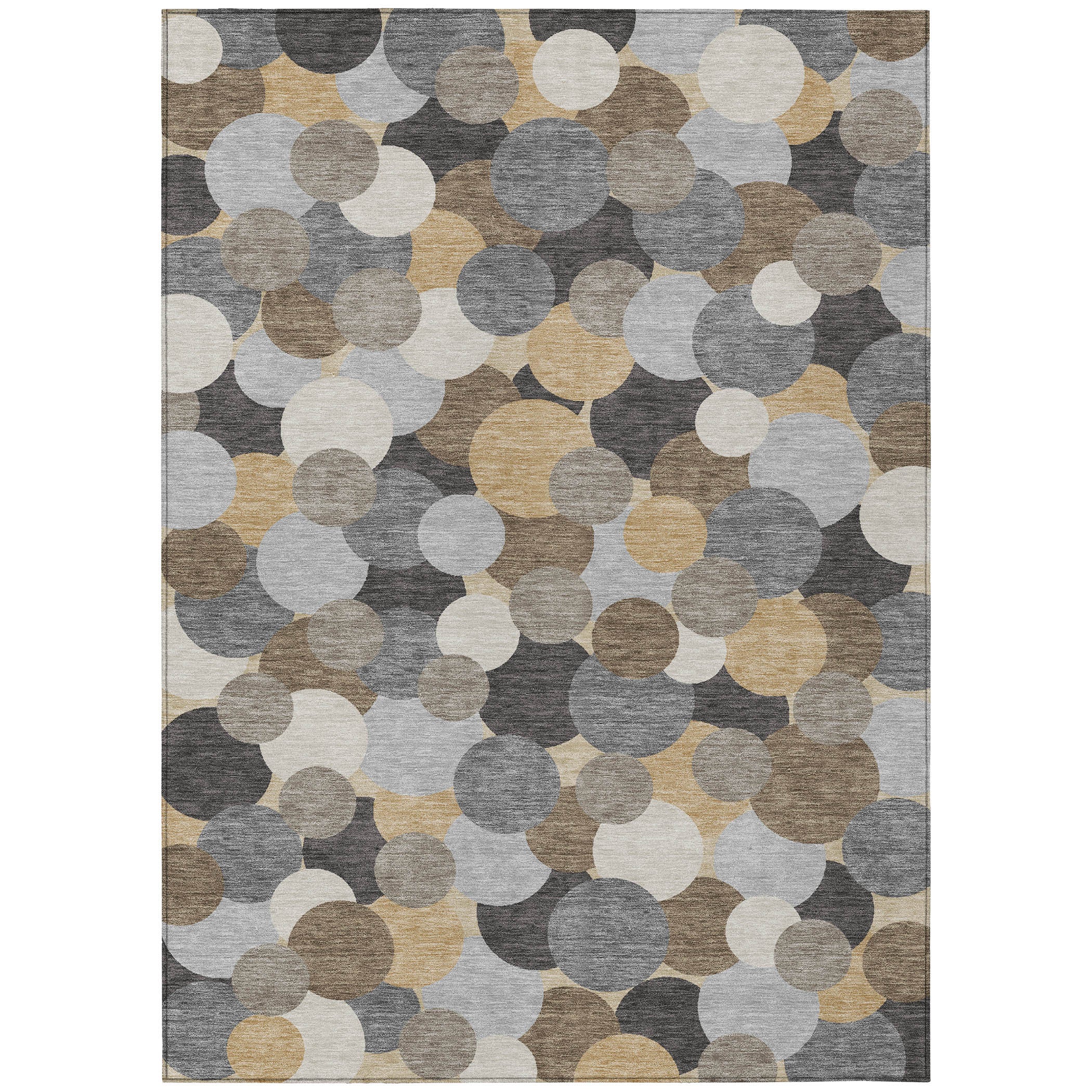 3' X 5' Gray And Chocolate Geometric Washable Indoor Outdoor Area Rug - Sports & Outdoor