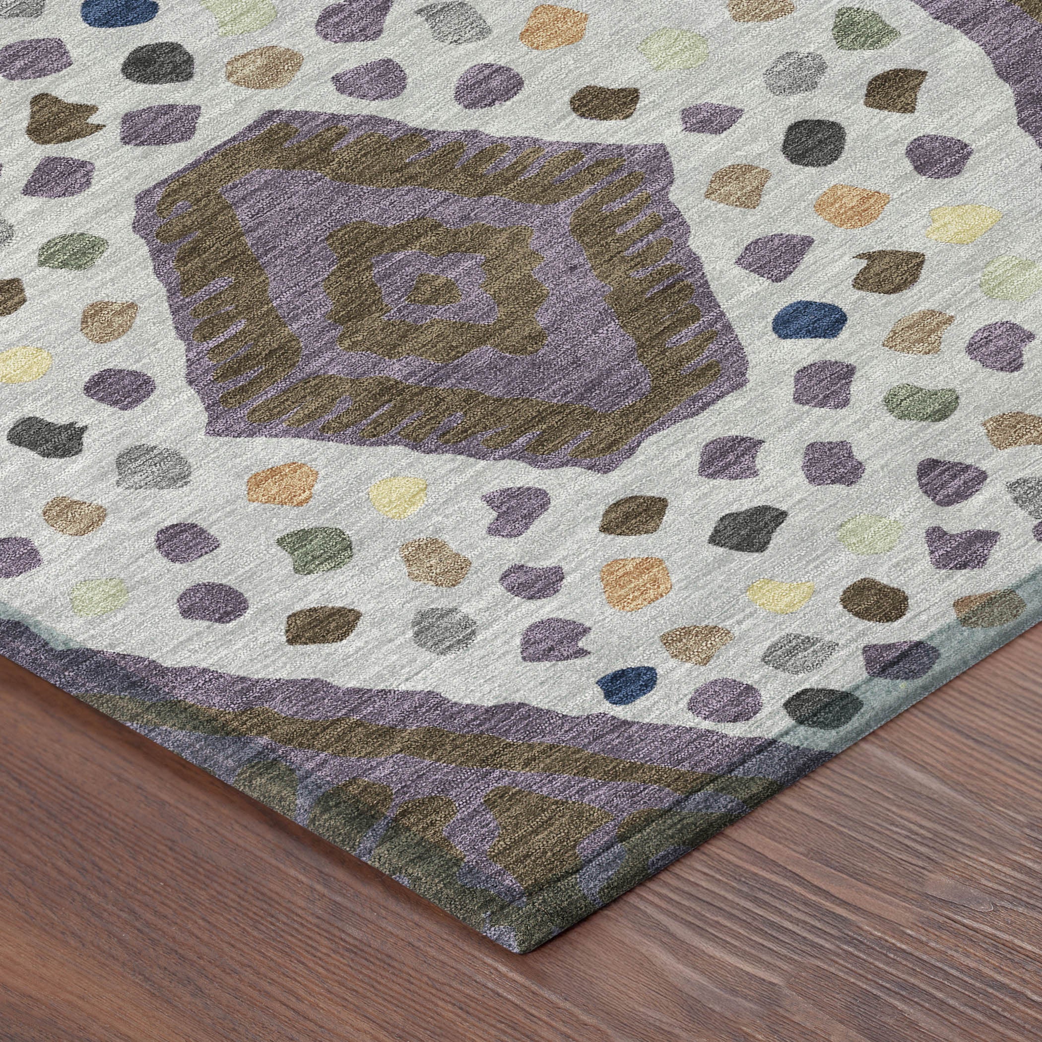 10' X 14' Plum And Eggplant Tribal Washable Indoor Outdoor Area Rug - Sports & Outdoor