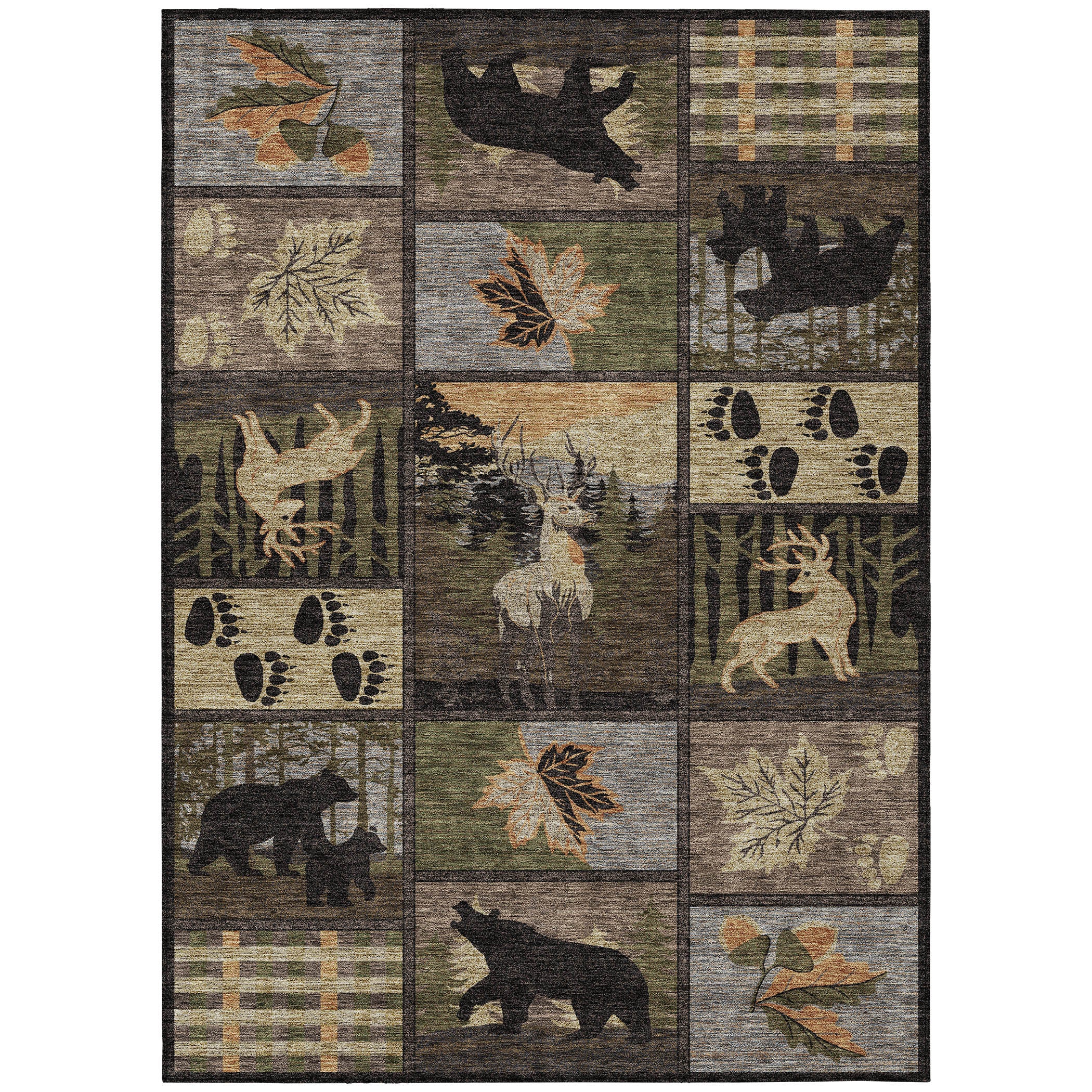 3' X 5' Black And Brown Bear Washable Indoor Outdoor Area Rug - Sports & Outdoor