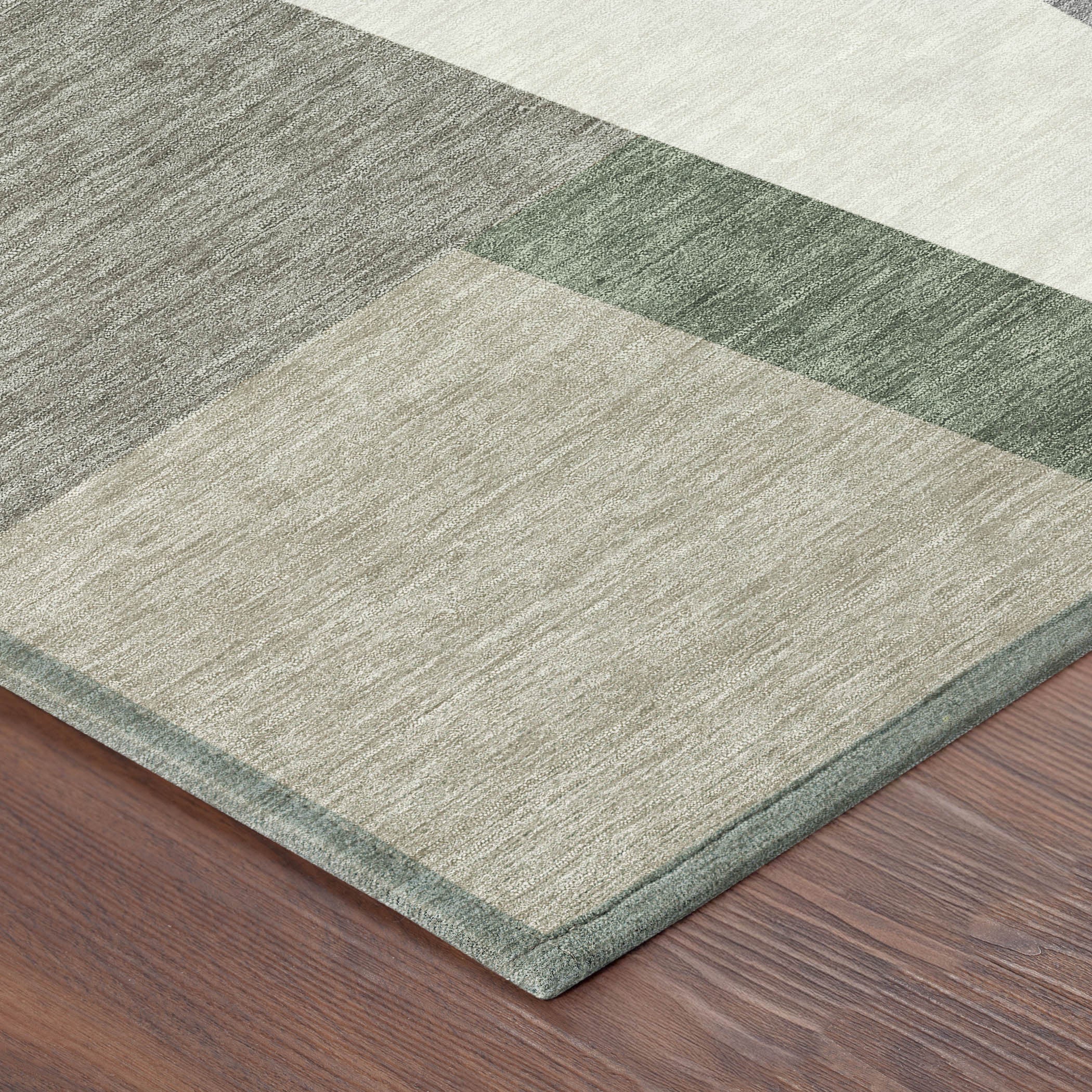 10' X 14' Taupe And Olive Green Geometric Washable Indoor Outdoor Area Rug - Sports & Outdoor