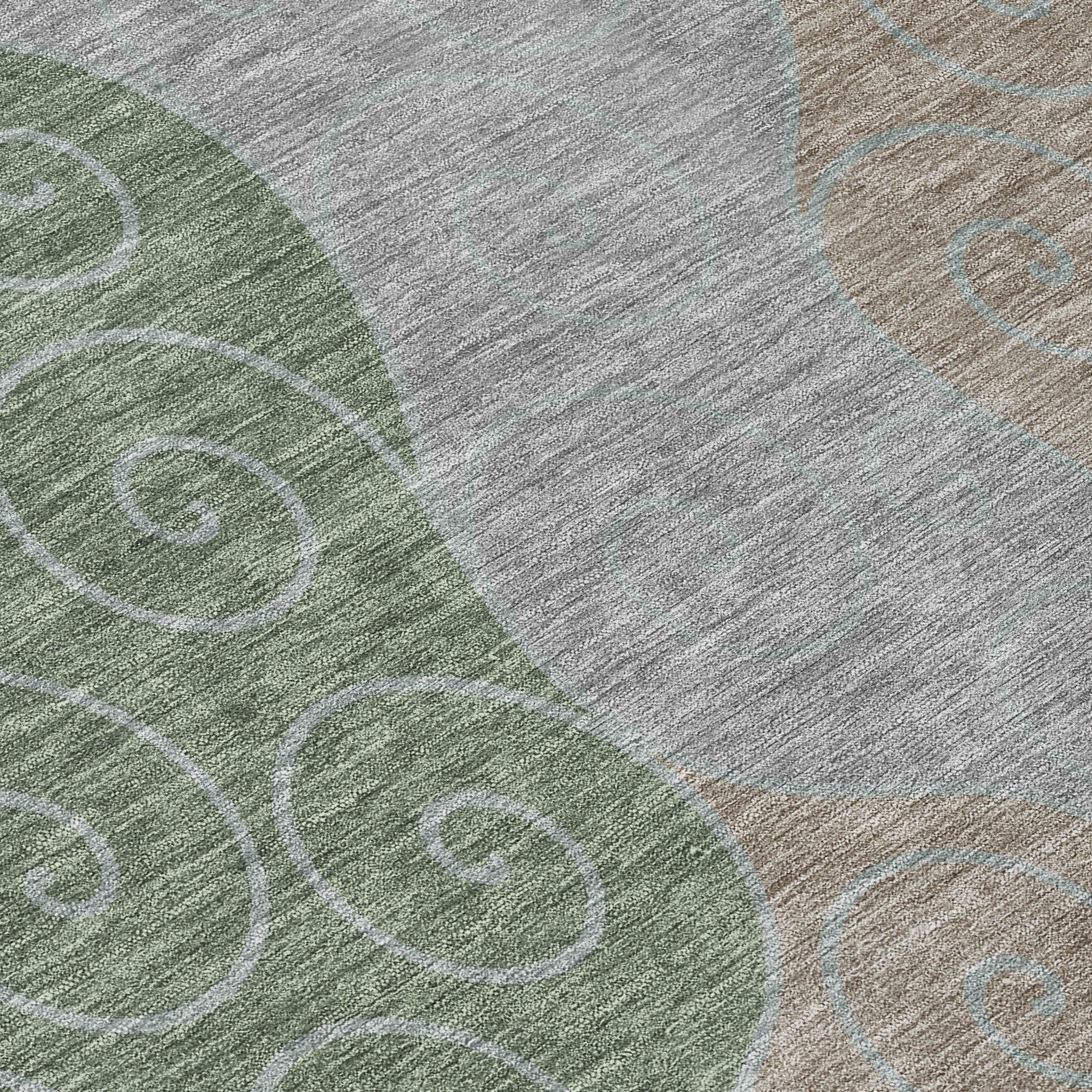 3' X 5' Pewter And Taupe Abstract Washable Indoor Outdoor Area Rug - Sports & Outdoor