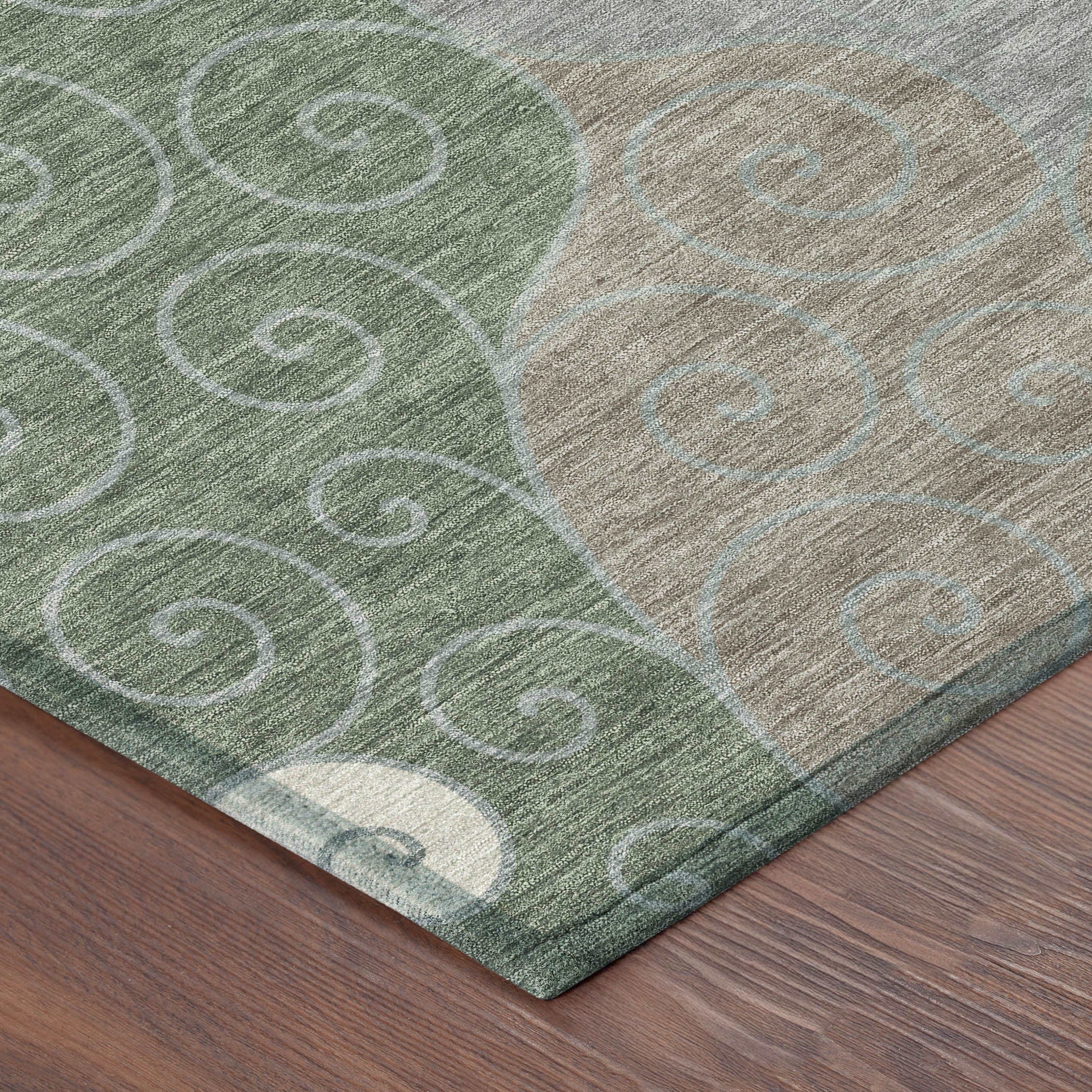 3' X 5' Pewter And Taupe Abstract Washable Indoor Outdoor Area Rug - Sports & Outdoor