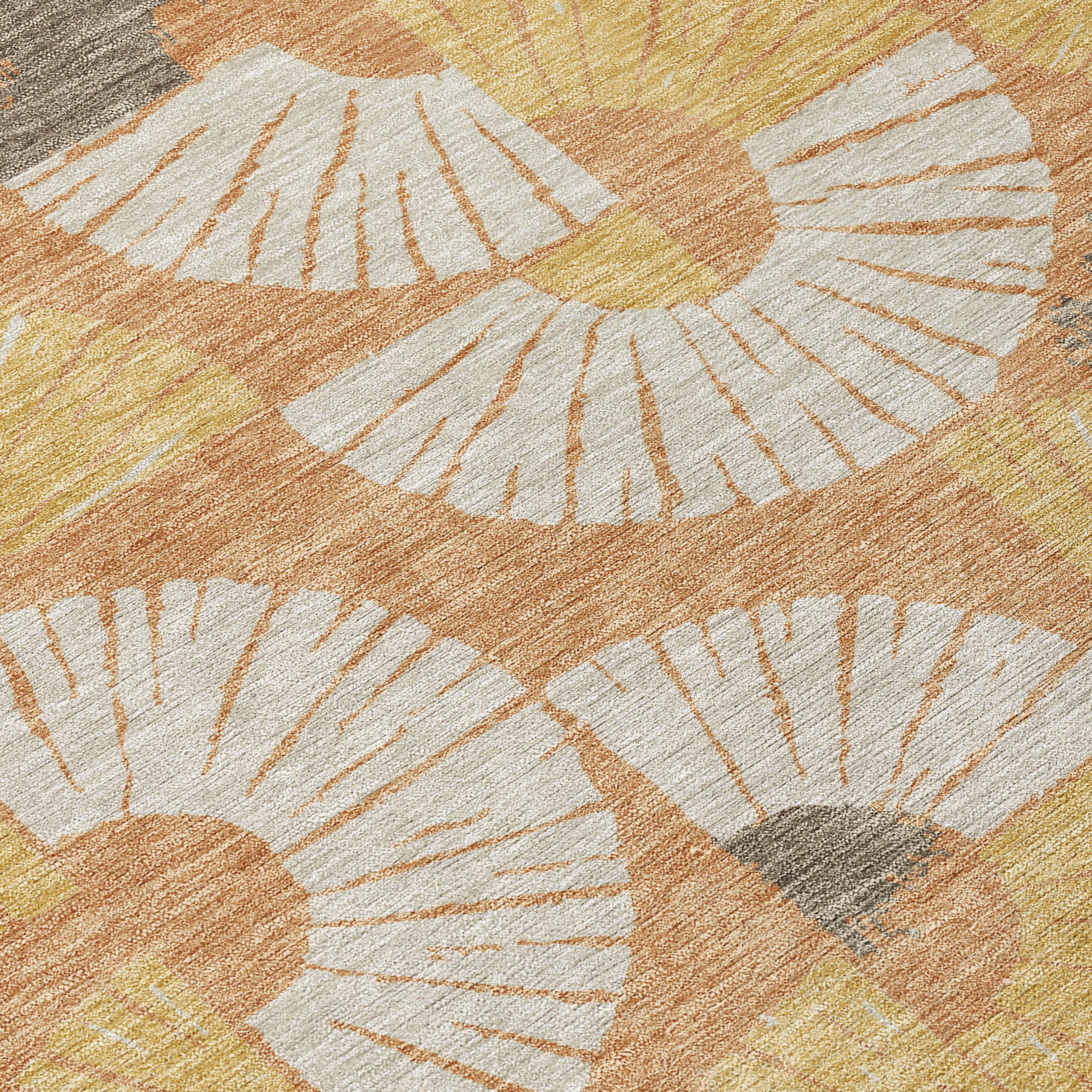 10' X 14' Copper And Gold Geometric Washable Indoor Outdoor Area Rug - Sports & Outdoor