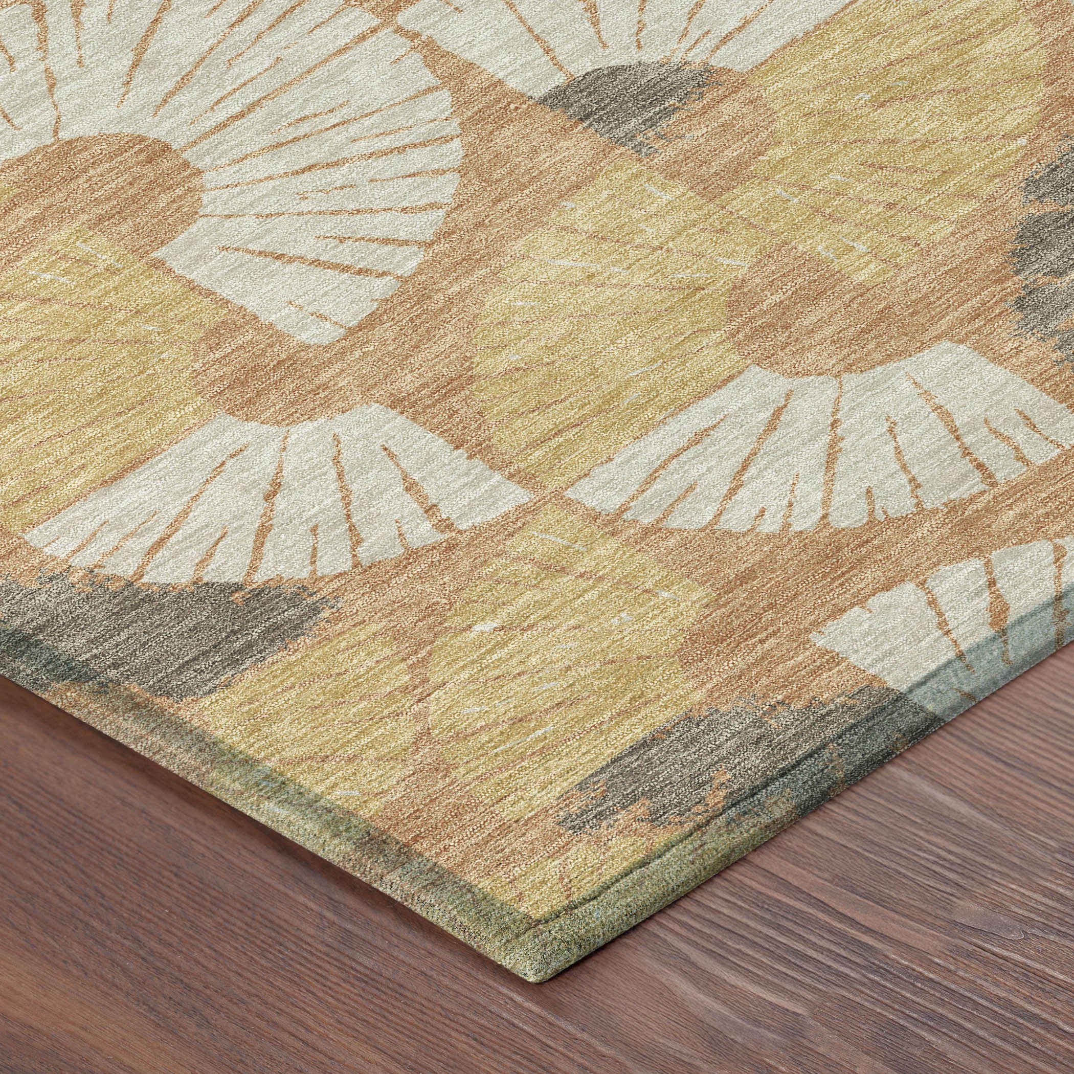 10' X 14' Copper And Gold Geometric Washable Indoor Outdoor Area Rug - Sports & Outdoor