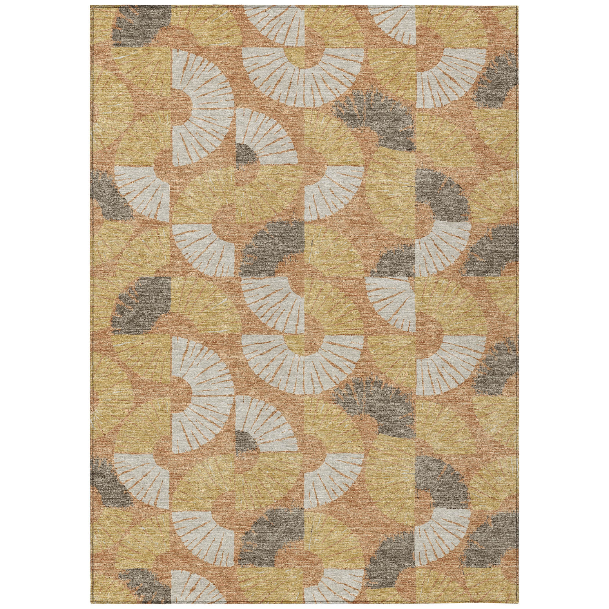 10' X 14' Copper And Gold Geometric Washable Indoor Outdoor Area Rug - Sports & Outdoor