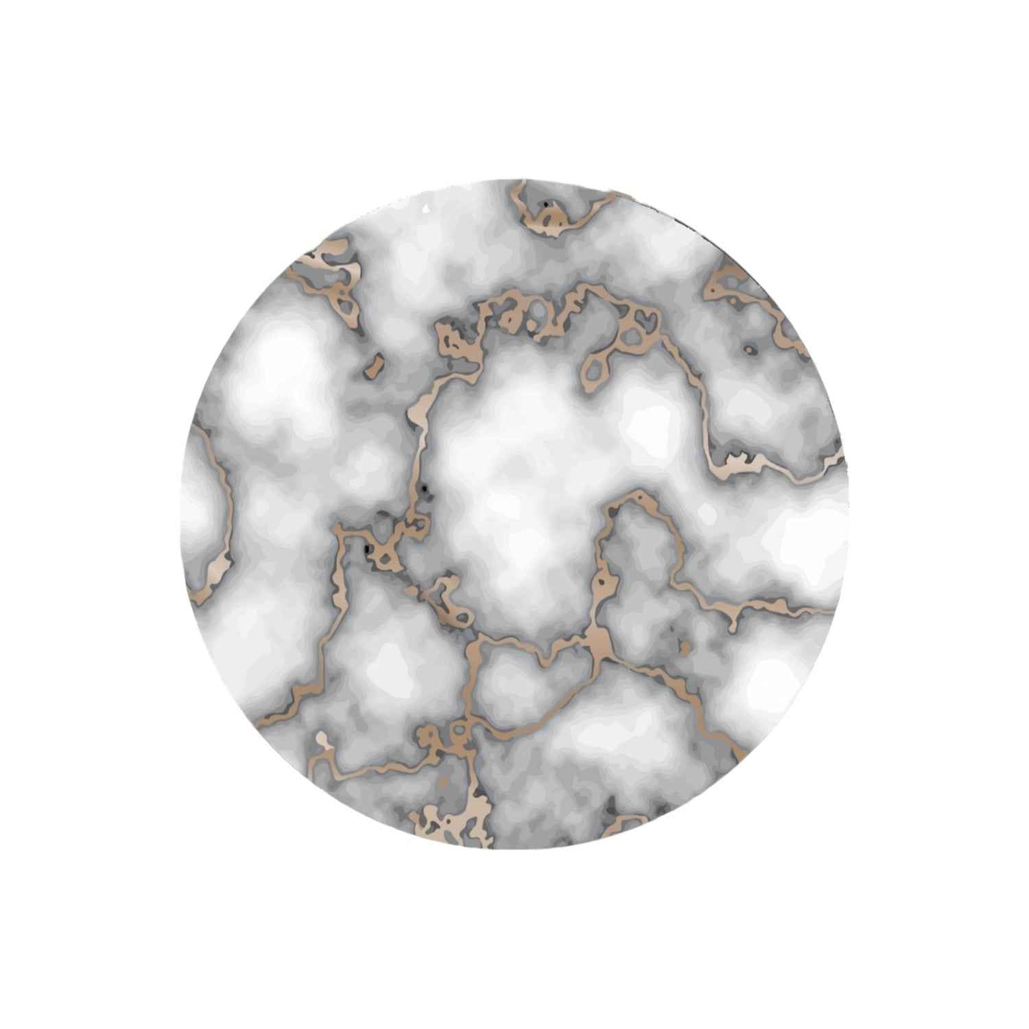 15" Set of Two Gold And Gray Abstract Round Placemats