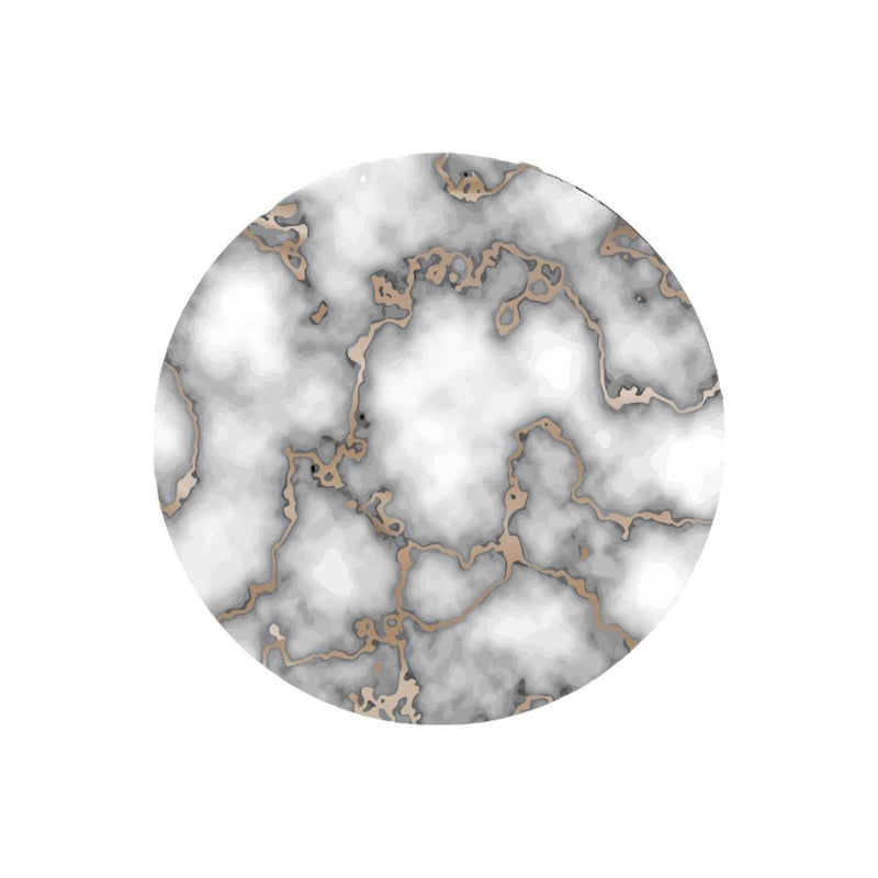 15" Set of Two Gold And Gray Abstract Round Placemats