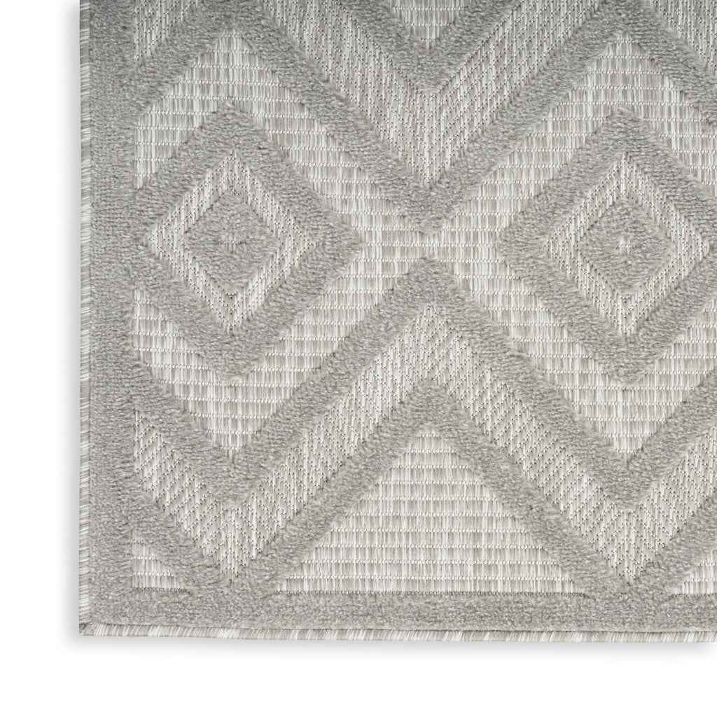 9' X 12' Gray And Silver Indoor Outdoor Area Rug