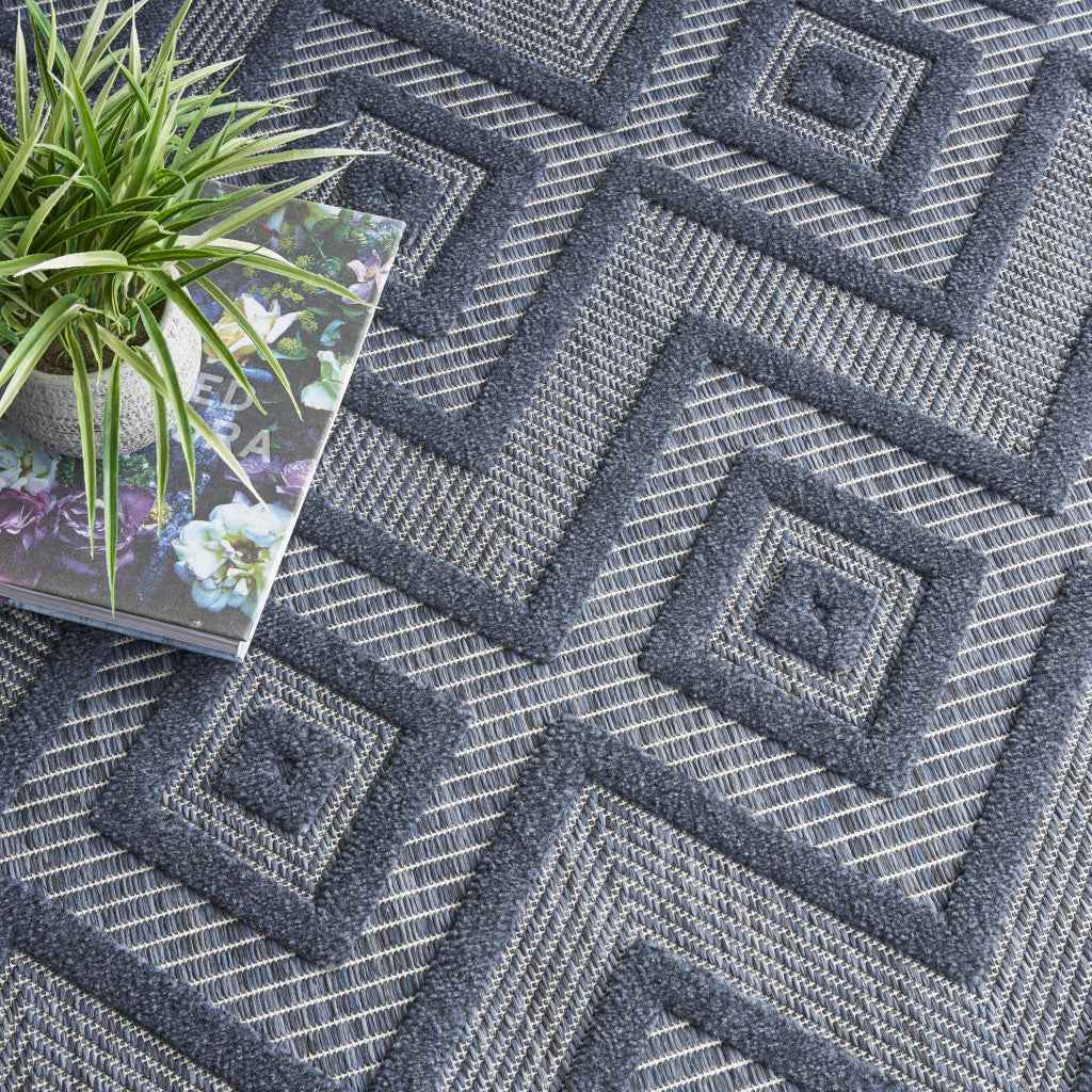 8' X 10' Navy Blue Indoor Outdoor Area Rug