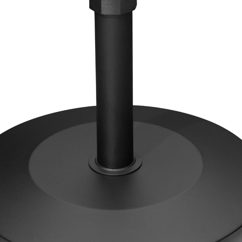 Black umbrella base top with centered pole insert