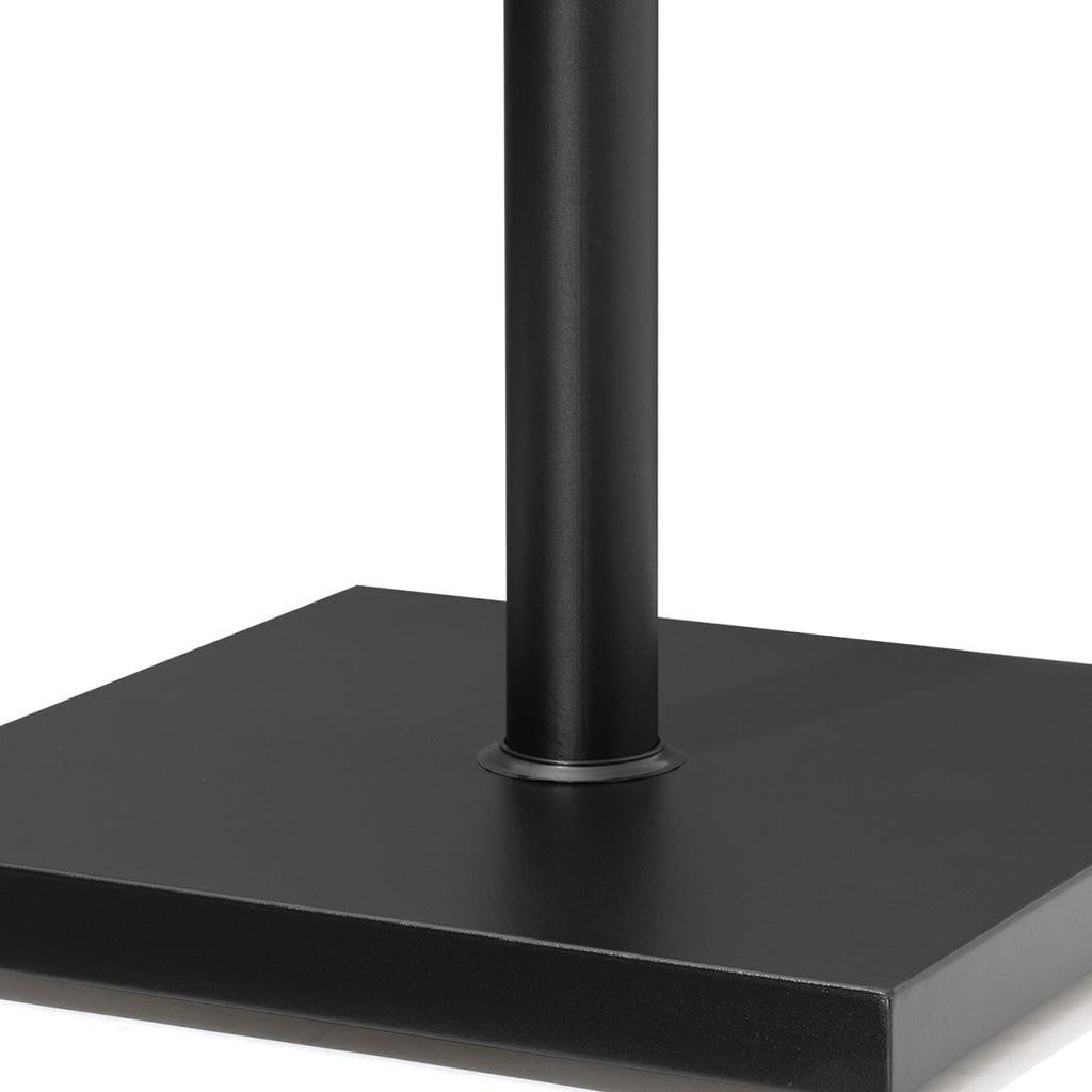 Black umbrella base with square plate and upright center pole with base collar