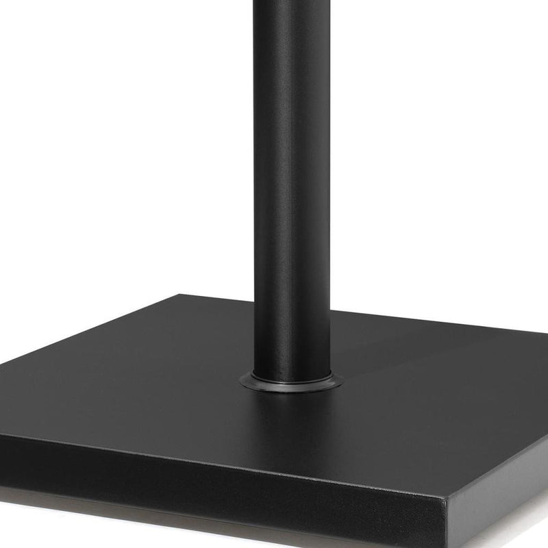 Black umbrella base with square plate and upright center pole with base collar