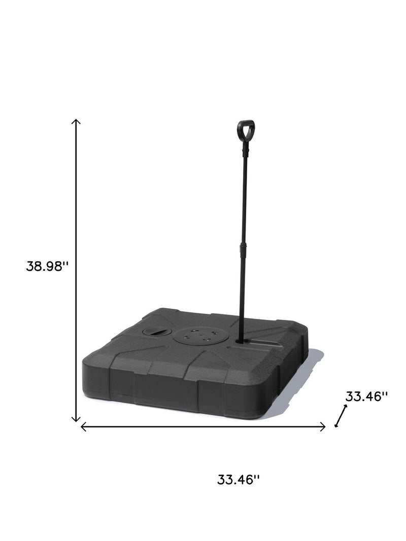 Black in-ground umbrella base dimensions with umbrella pole stand