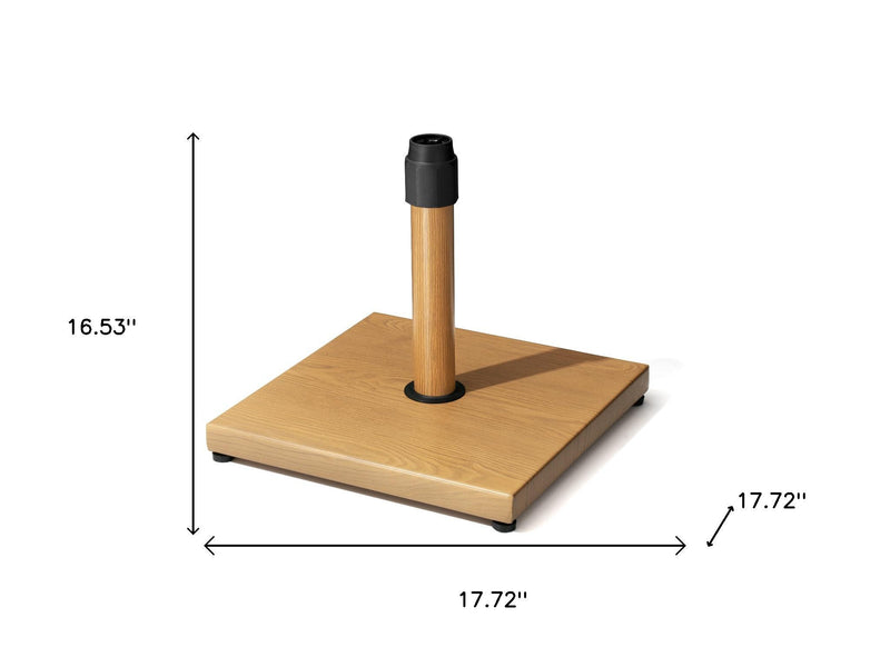 Umbrella base dimensions shown: 16.53 in height, 17.72 in square base