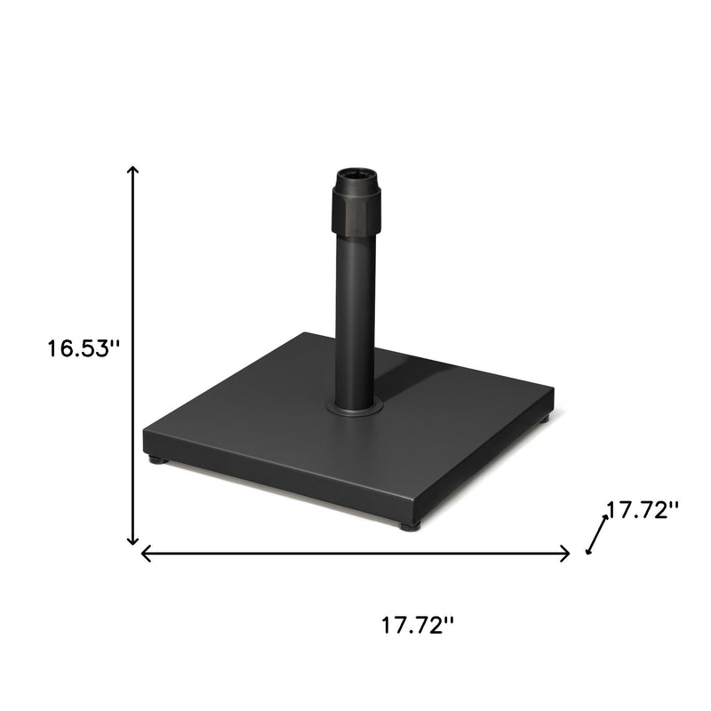 Umbrella base size: 17.72 in square plate; 16.53 in overall height