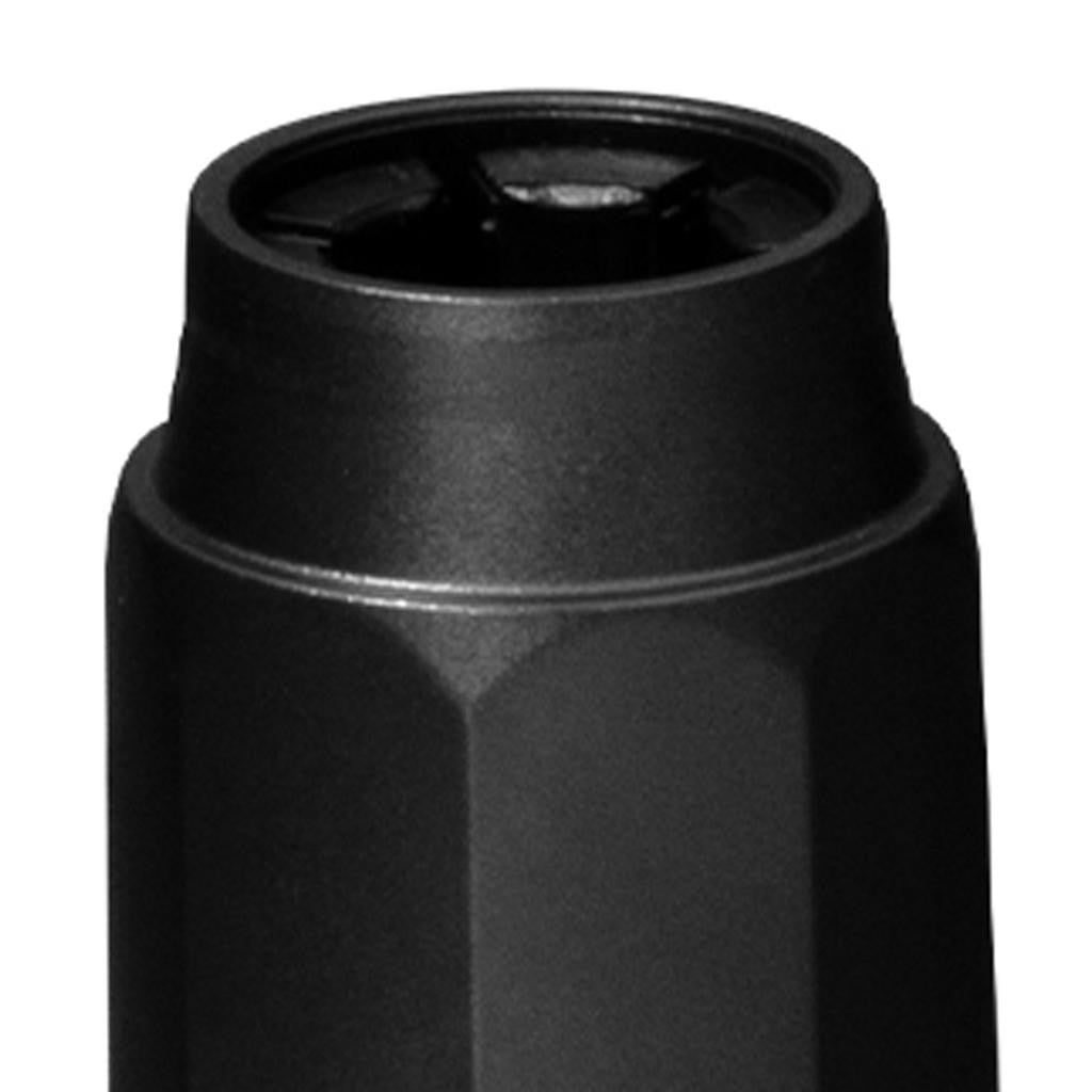 Black umbrella base top sleeve with inner opening for pole insertion