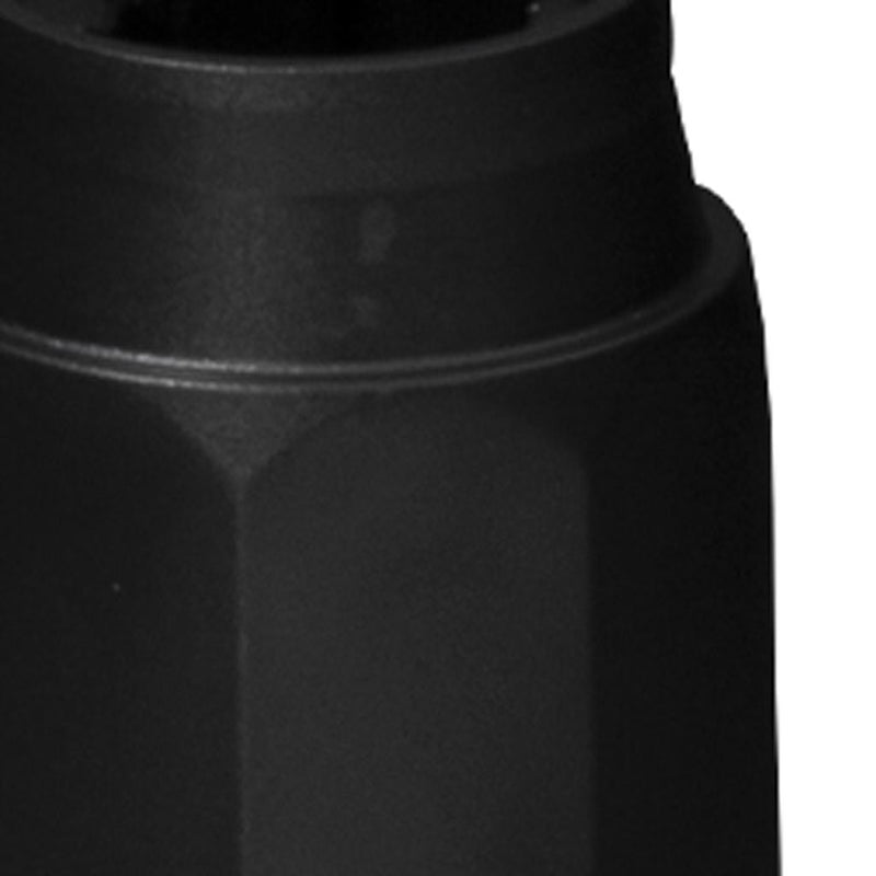 Black umbrella collar close-up with molded ridges and curved top