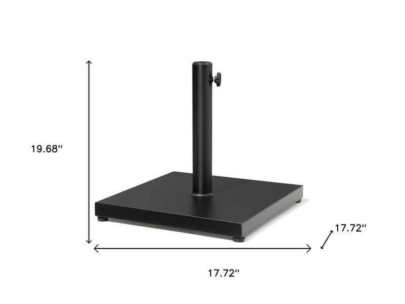 Umbrella base dimensions: height 19.68 in, base 17.72 in square plate