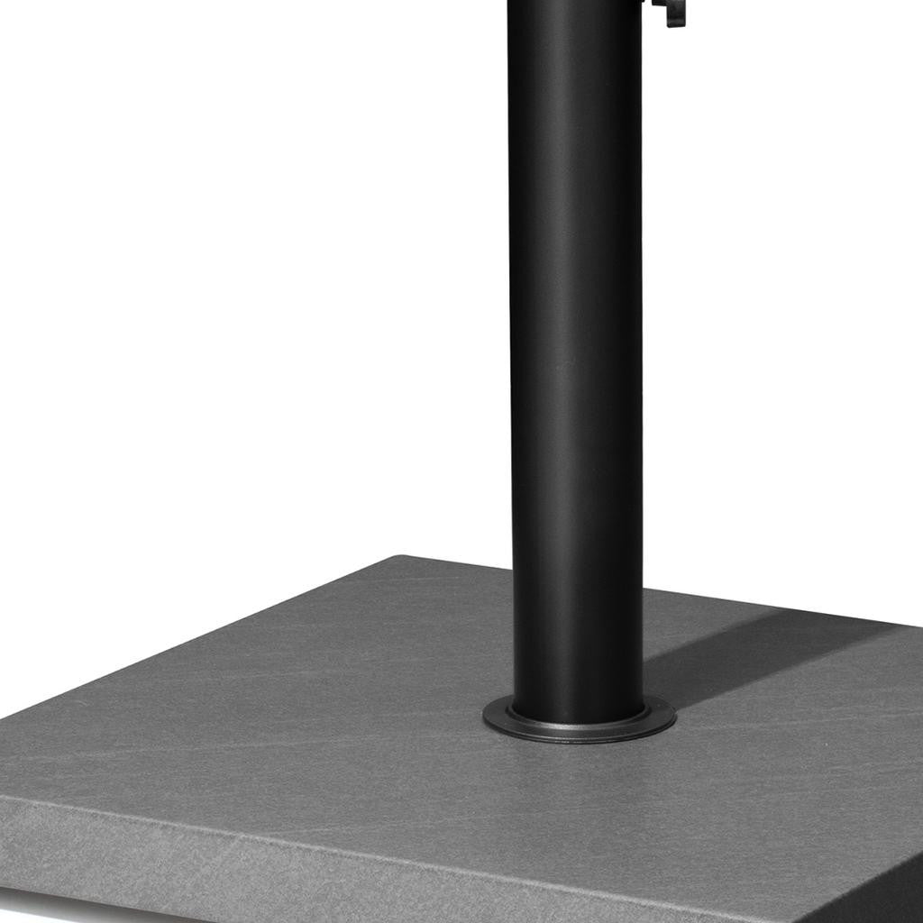 Square umbrella base with black center post and side adjustment knob