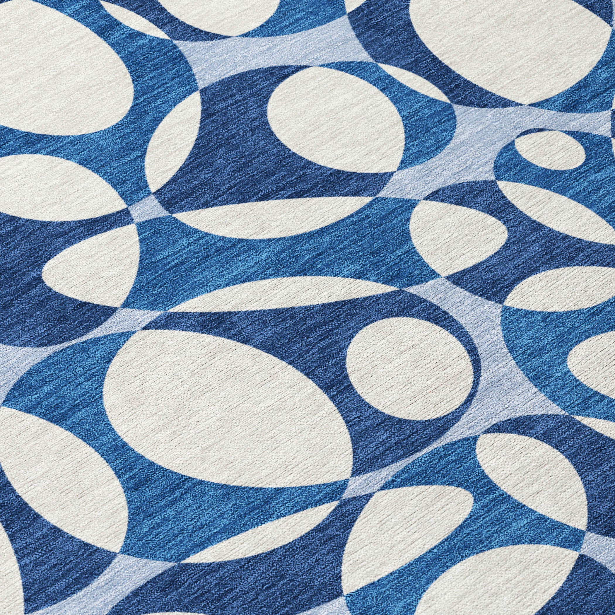 3' X 5' Blue And Navy Blue Abstract Washable Indoor Outdoor Area Rug - Sports & Outdoor