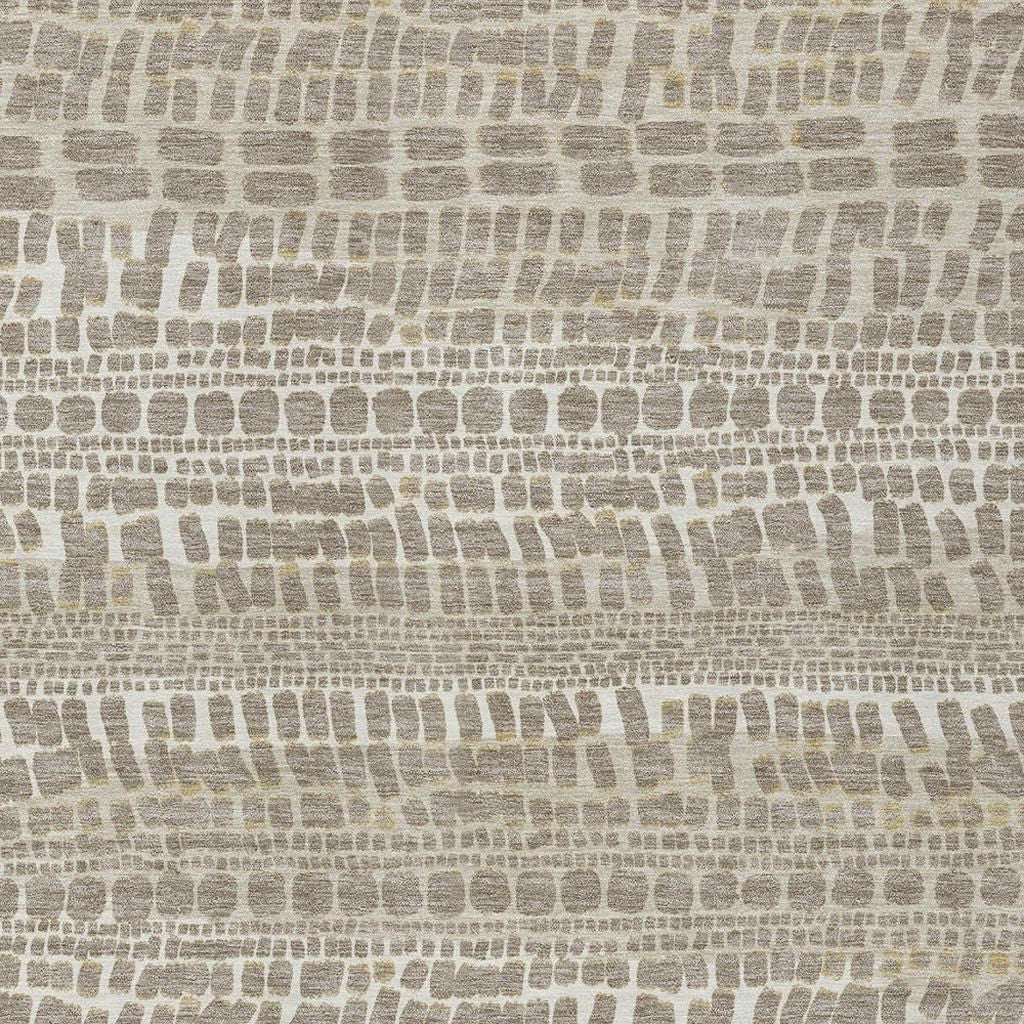 8' X 10' Khaki And Beige Abstract Washable Indoor Outdoor Area Rug - Outdoor | blocked-missing-media, blocked-out-of-stock,…