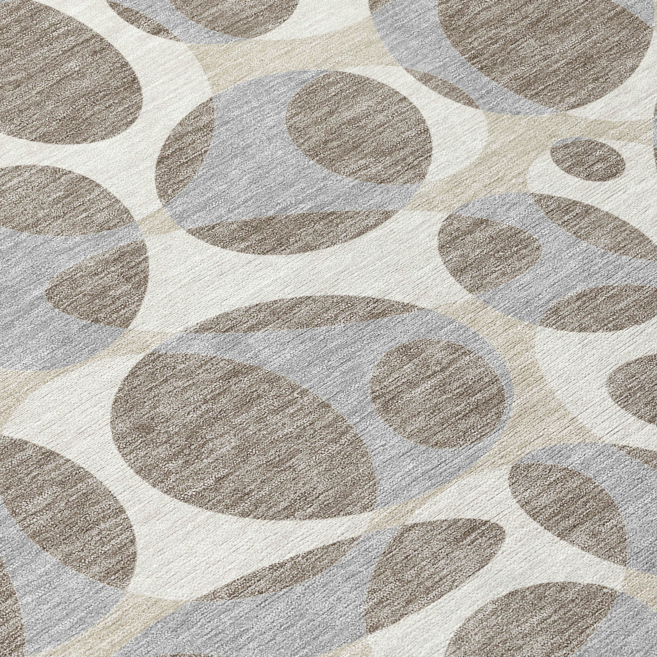10' X 14' Taupe And Brown Abstract Washable Indoor Outdoor Area Rug - Sports & Outdoor