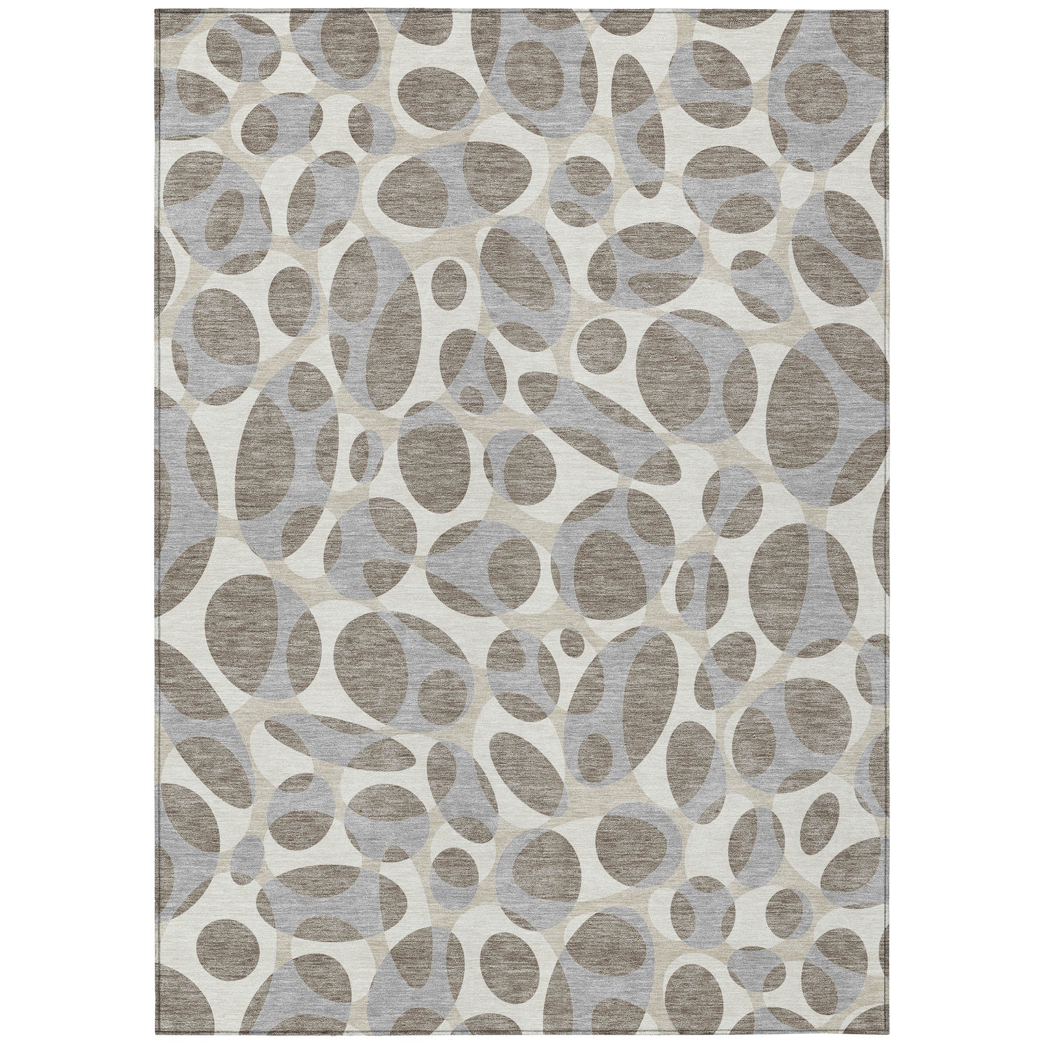10' X 14' Taupe And Brown Abstract Washable Indoor Outdoor Area Rug - Sports & Outdoor