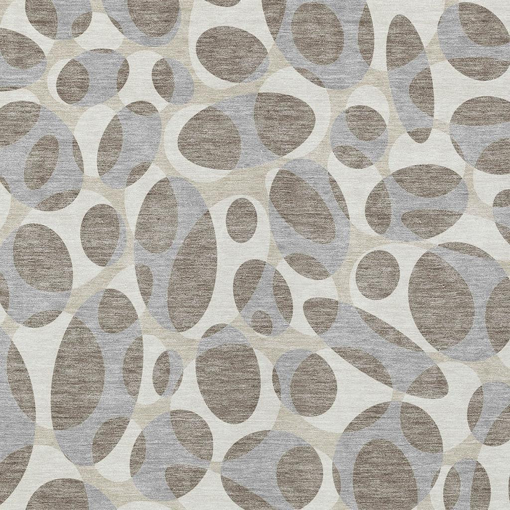 10' X 14' Taupe And Brown Abstract Washable Indoor Outdoor Area Rug - Sports & Outdoor