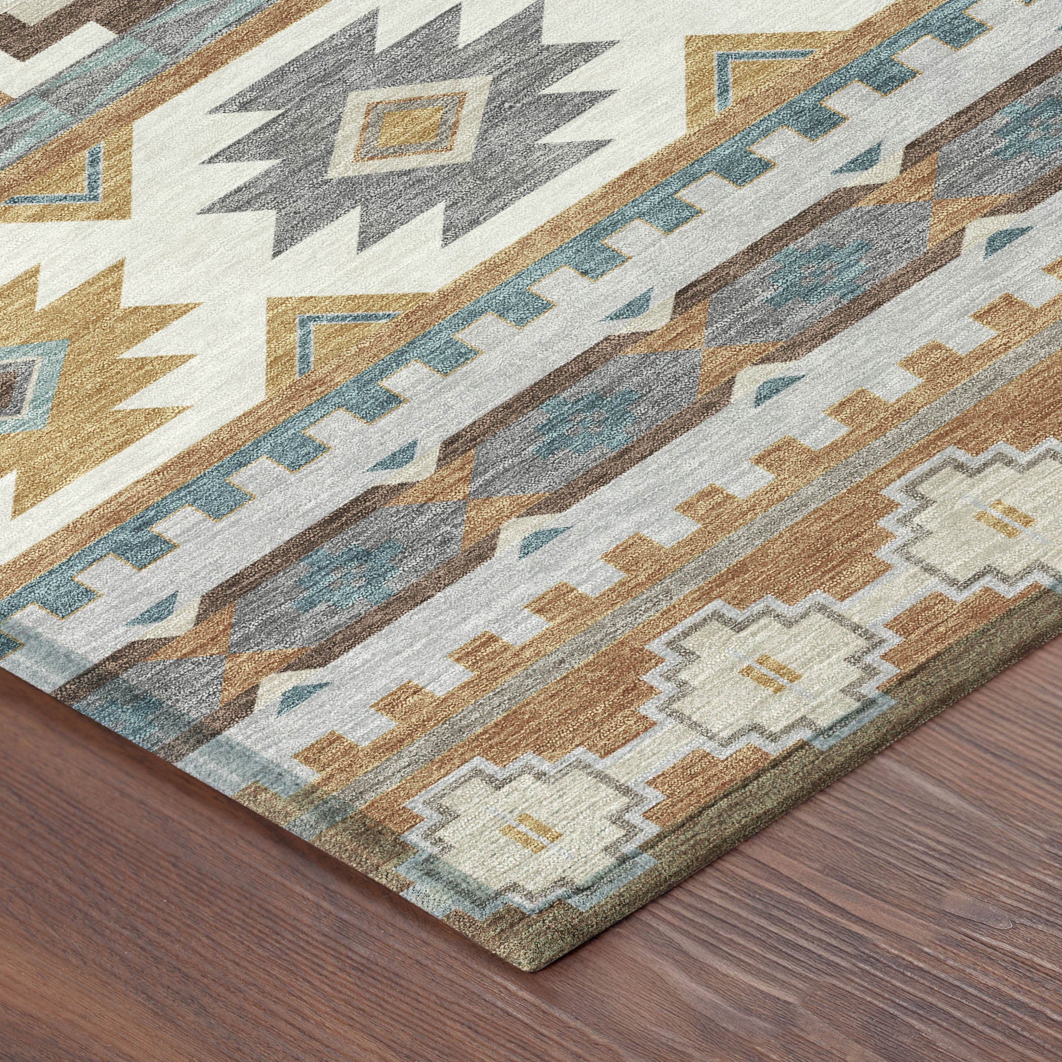 5' X 8' Copper And Ivory Southwestern Washable Indoor Outdoor Area Rug - Sports & Outdoor