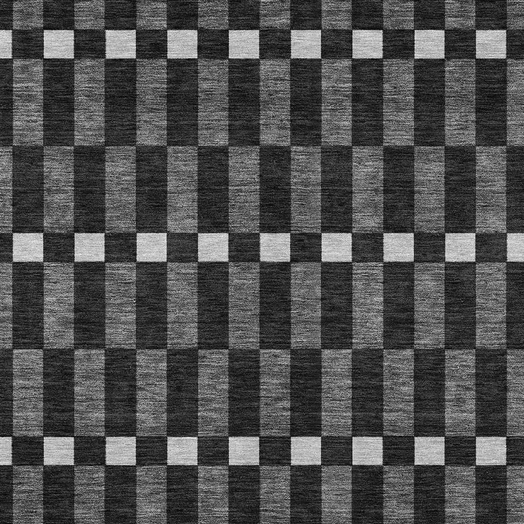 5' X 8' Black And Graphite Geometric Washable Indoor Outdoor Area Rug - Outdoor | blocked-out-of-stock, Outdoor, sync-blocked