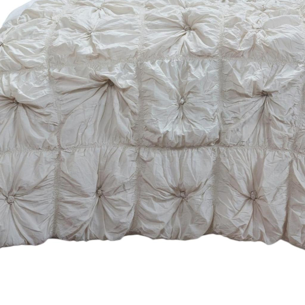 Natural Twin Cotton Blend Washable Polyester Down Alternative Comforter Set With Two Shams - Bed & Bath
