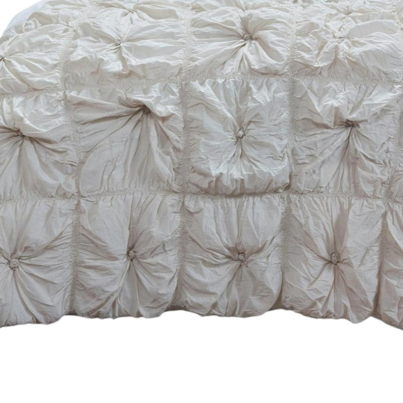Natural Twin Cotton Blend Washable Polyester Down Alternative Comforter Set With Two Shams - Bed & Bath