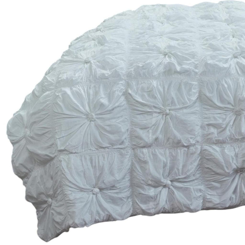 86" X 68" White Geometric Cotton Quilt - Bed & Bath