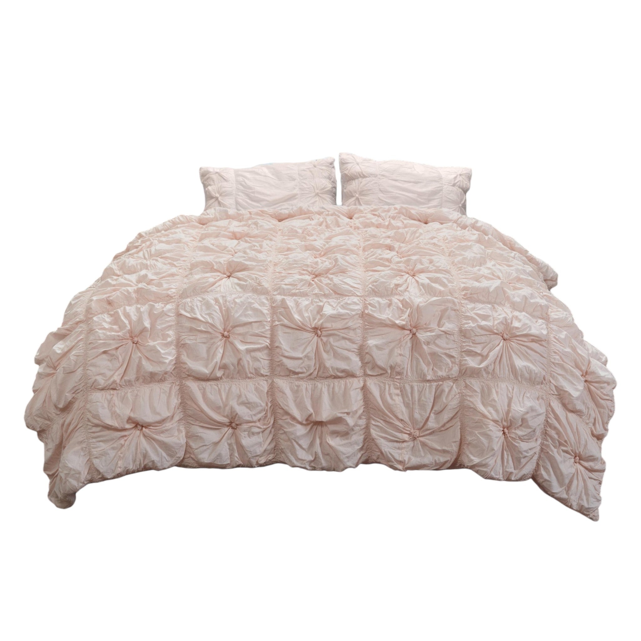 Pink Twin Cotton Blend Washable Polyester Down Alternative Comforter Set With Sham - Bed & Bath
