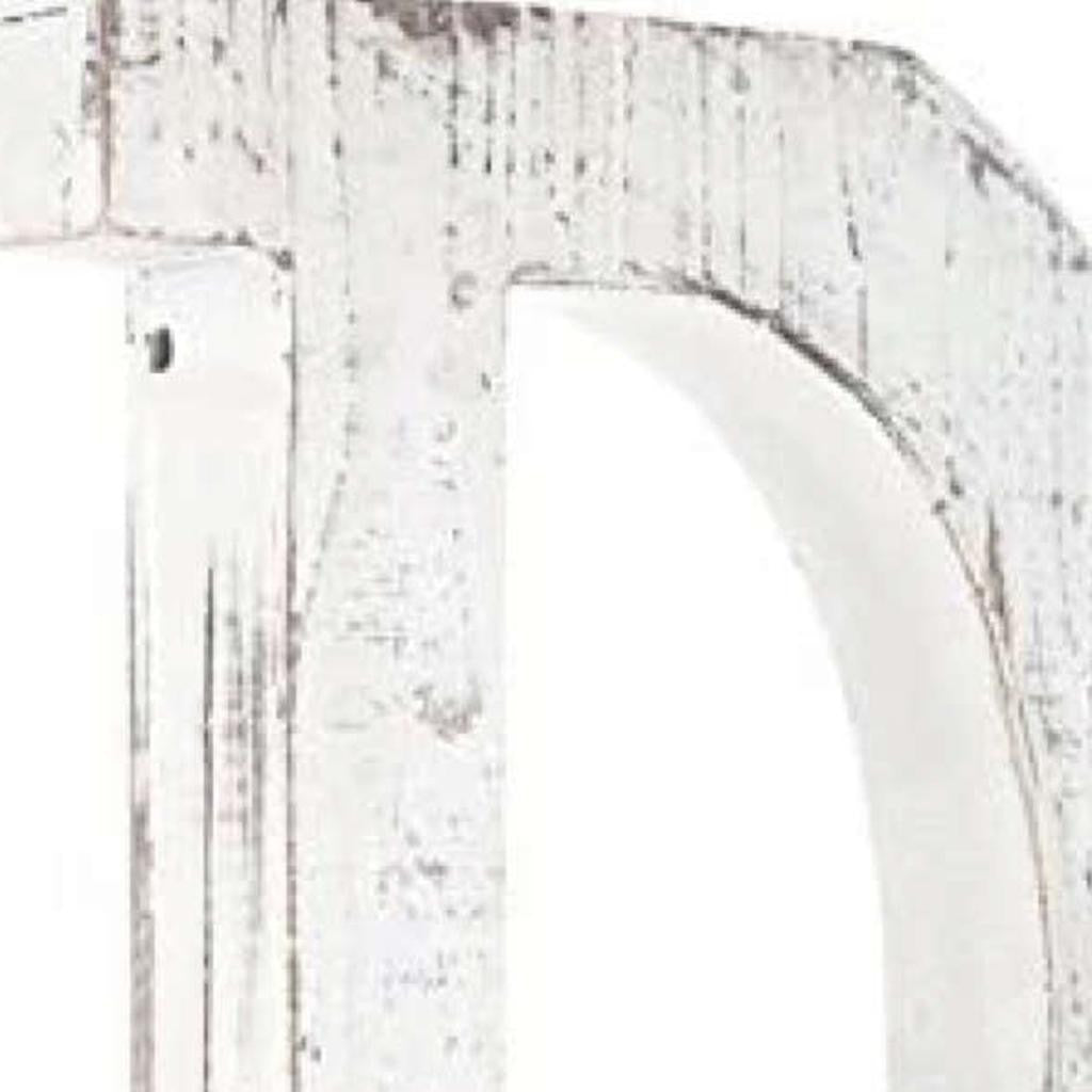 16" Distressed White Wash Wooden Initial Letter D Sculpture - Home Decor
