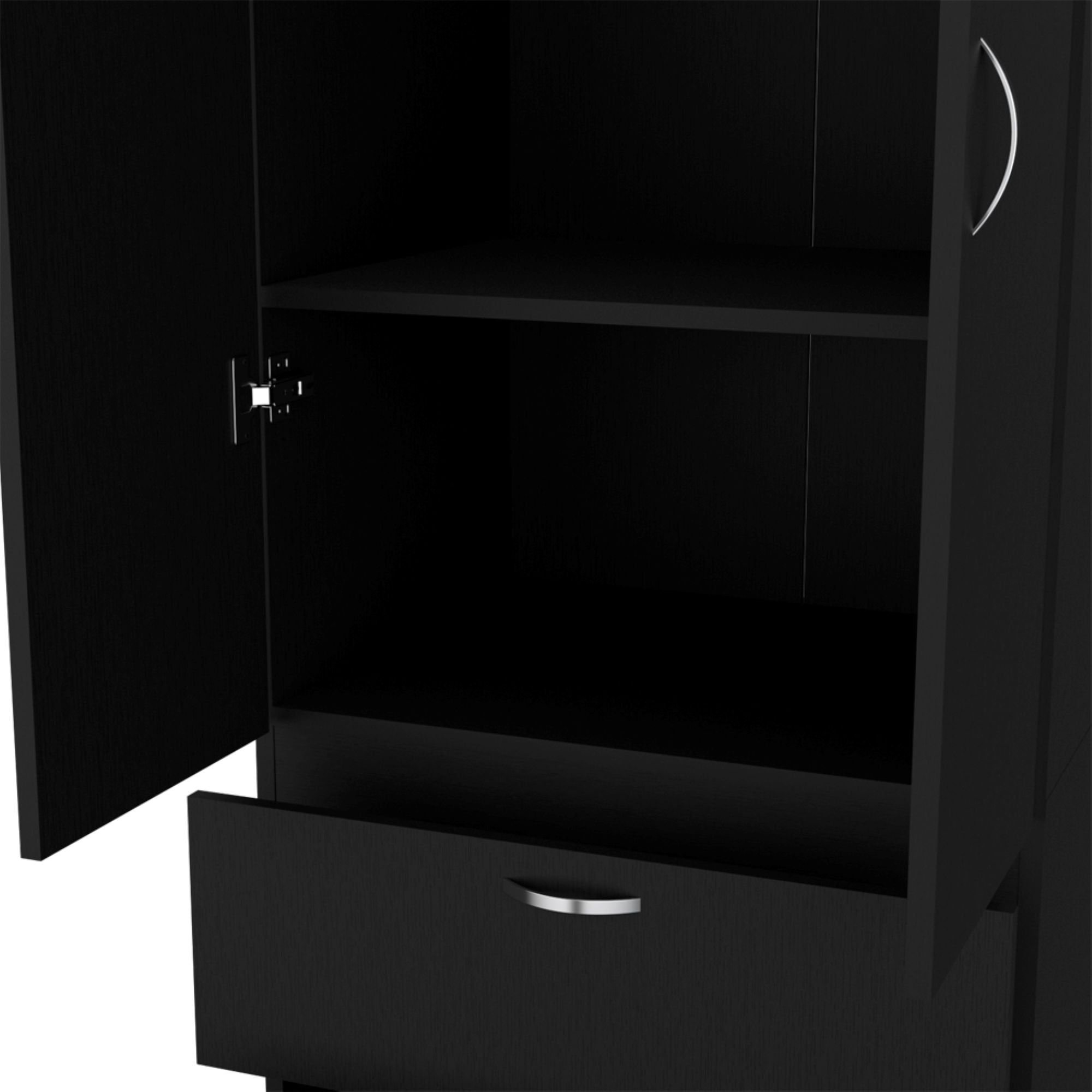 19" Black Wood Corner Accent Chest - Kitchen & Dining